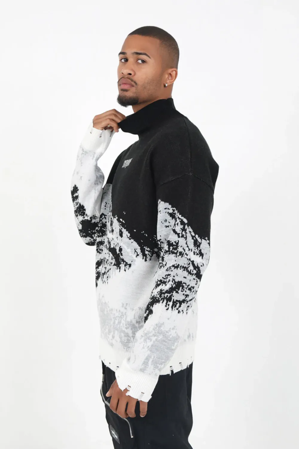 pull_imprime_montagne_noir_3.webp Homme Sixth June Sweats | Pull Imprime Montagne Noir