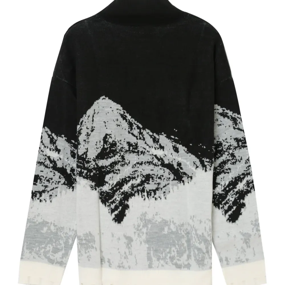 pull_imprime_montagne_noir_7.webp Homme Sixth June Sweats | Pull Imprime Montagne Noir