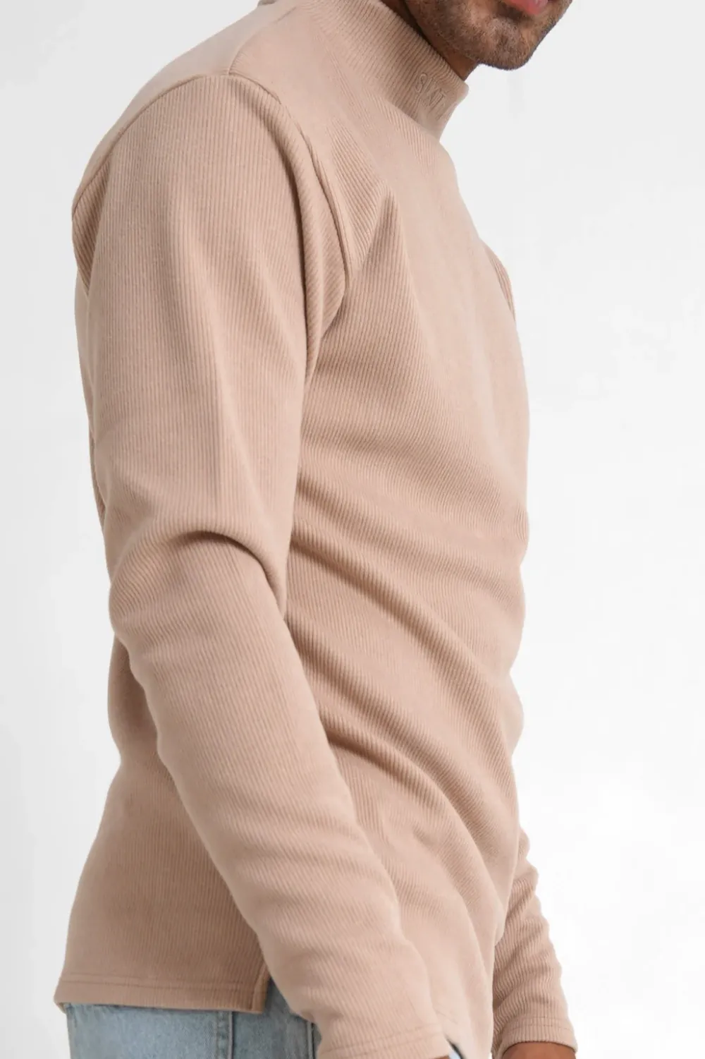pull_maille_logo_brode_beige_3.webp Homme Sixth June Sweats | Pull Maille Logo Brode Beige