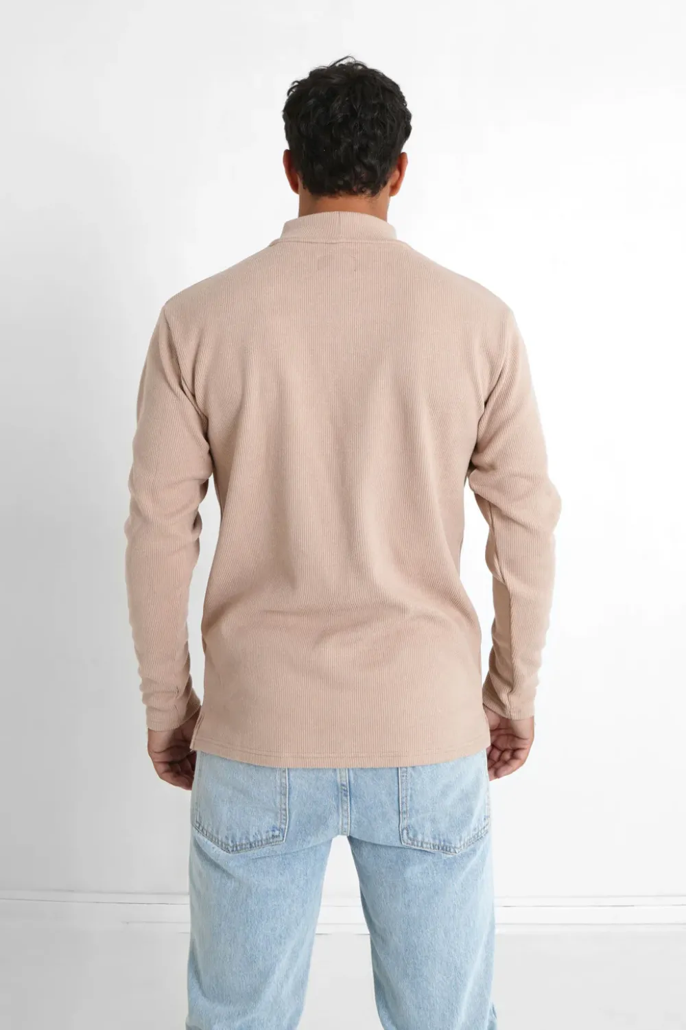 pull_maille_logo_brode_beige_4.webp Homme Sixth June Sweats | Pull Maille Logo Brode Beige