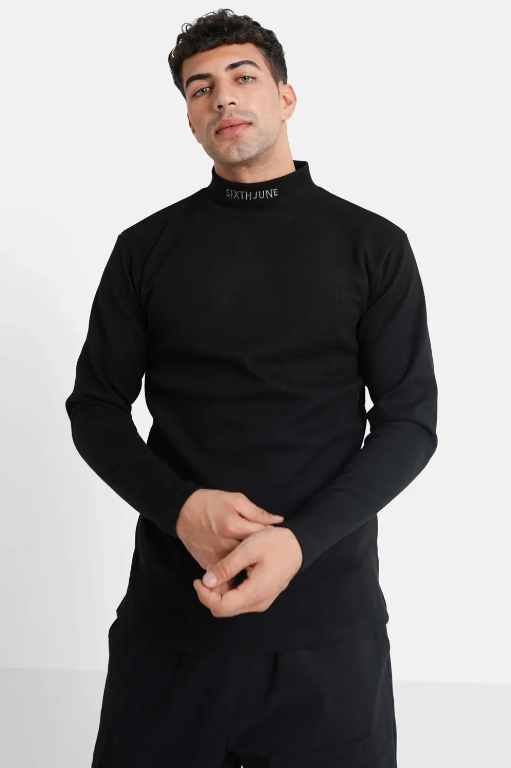 Homme Sixth June Hauts | Pull Maille Logo Brode Noir