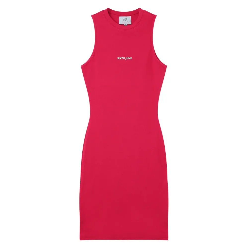 robe_cotelee_moulante_rose_5.webp Femme Sixth June Robes | Robe Cotelee Moulante Rose