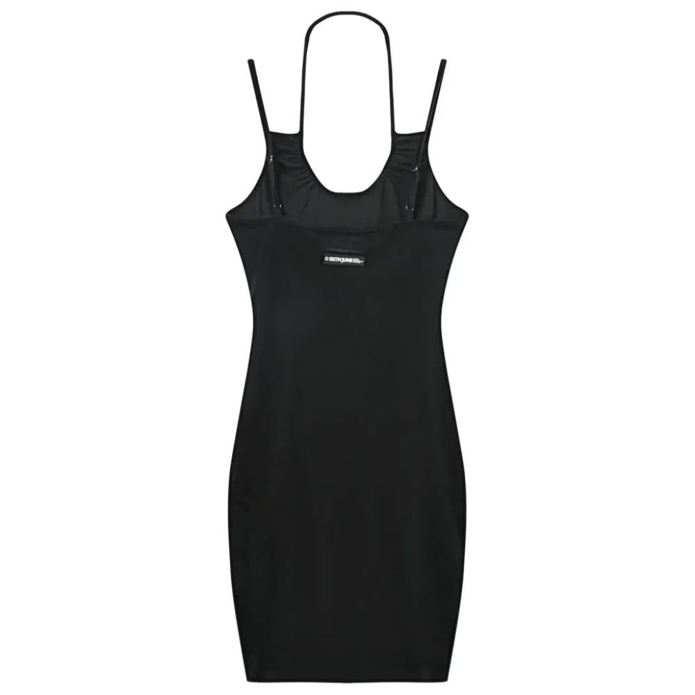 robe_croisee_velours_cotele_noir_4.webp Femme Sixth June Robes | Robe Croisee Velours Cotele Noir