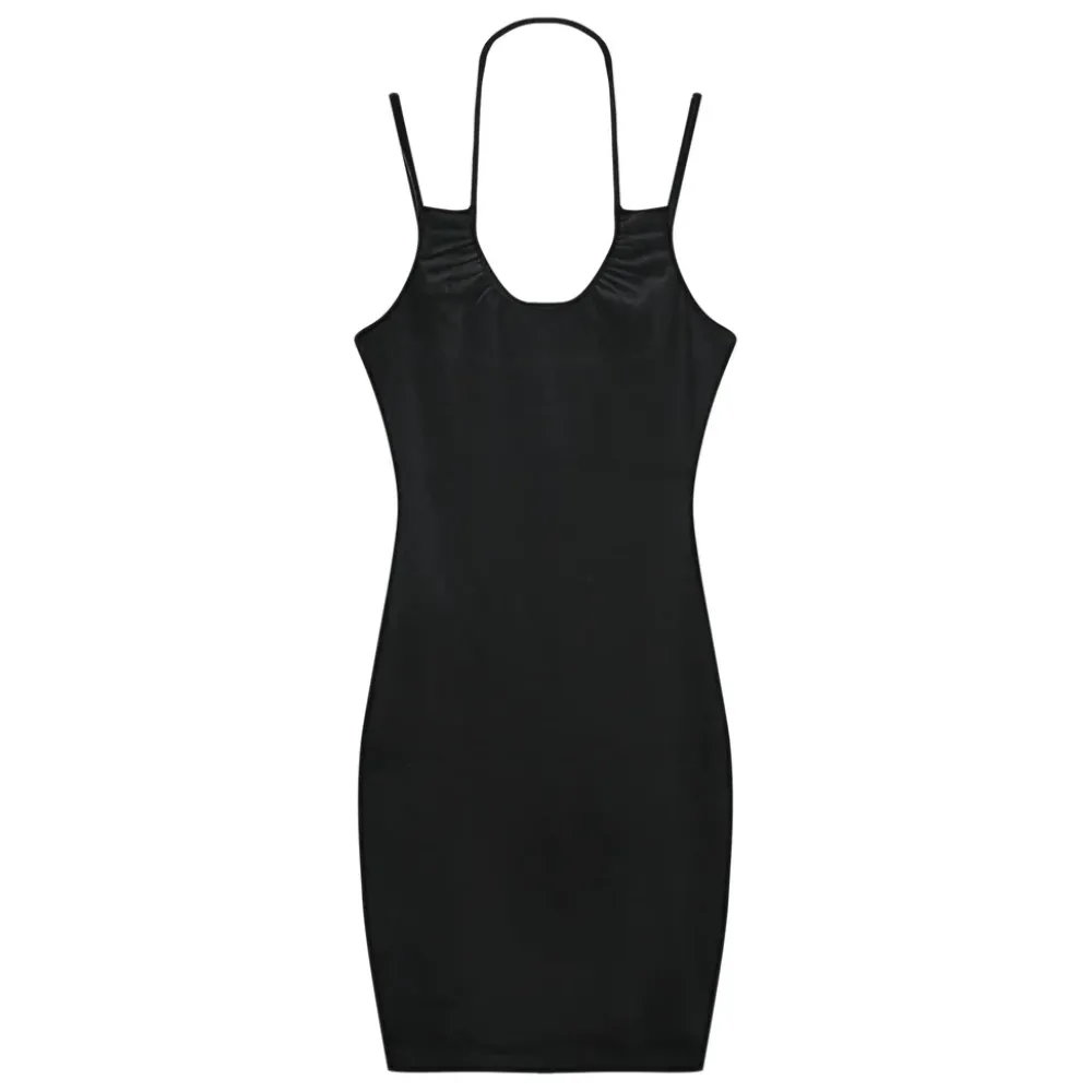 robe_croisee_velours_cotele_noir_5.webp Femme Sixth June Robes | Robe Croisee Velours Cotele Noir