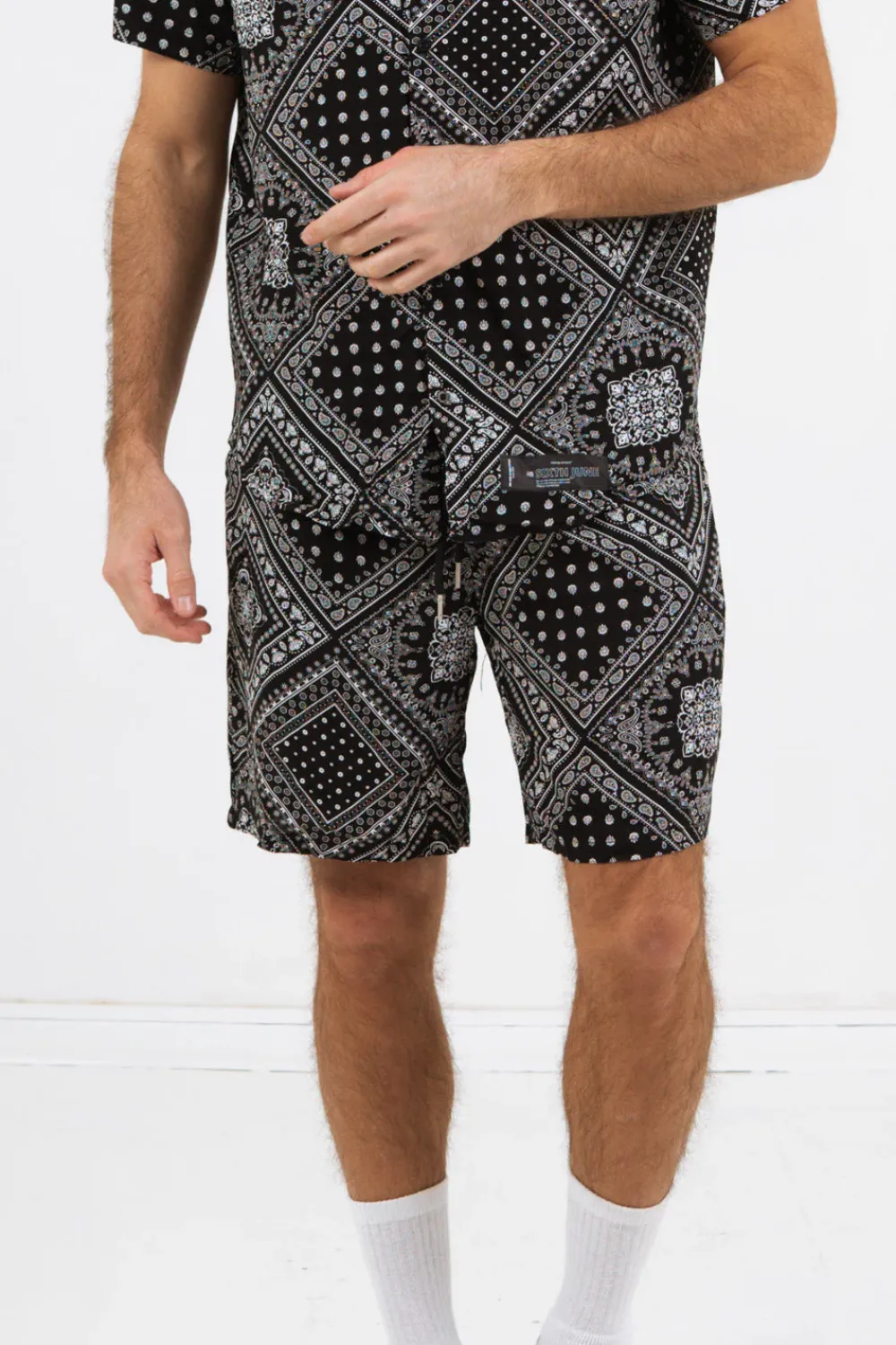 Homme Sixth June Shorts | Short Bandana Fluide Noir