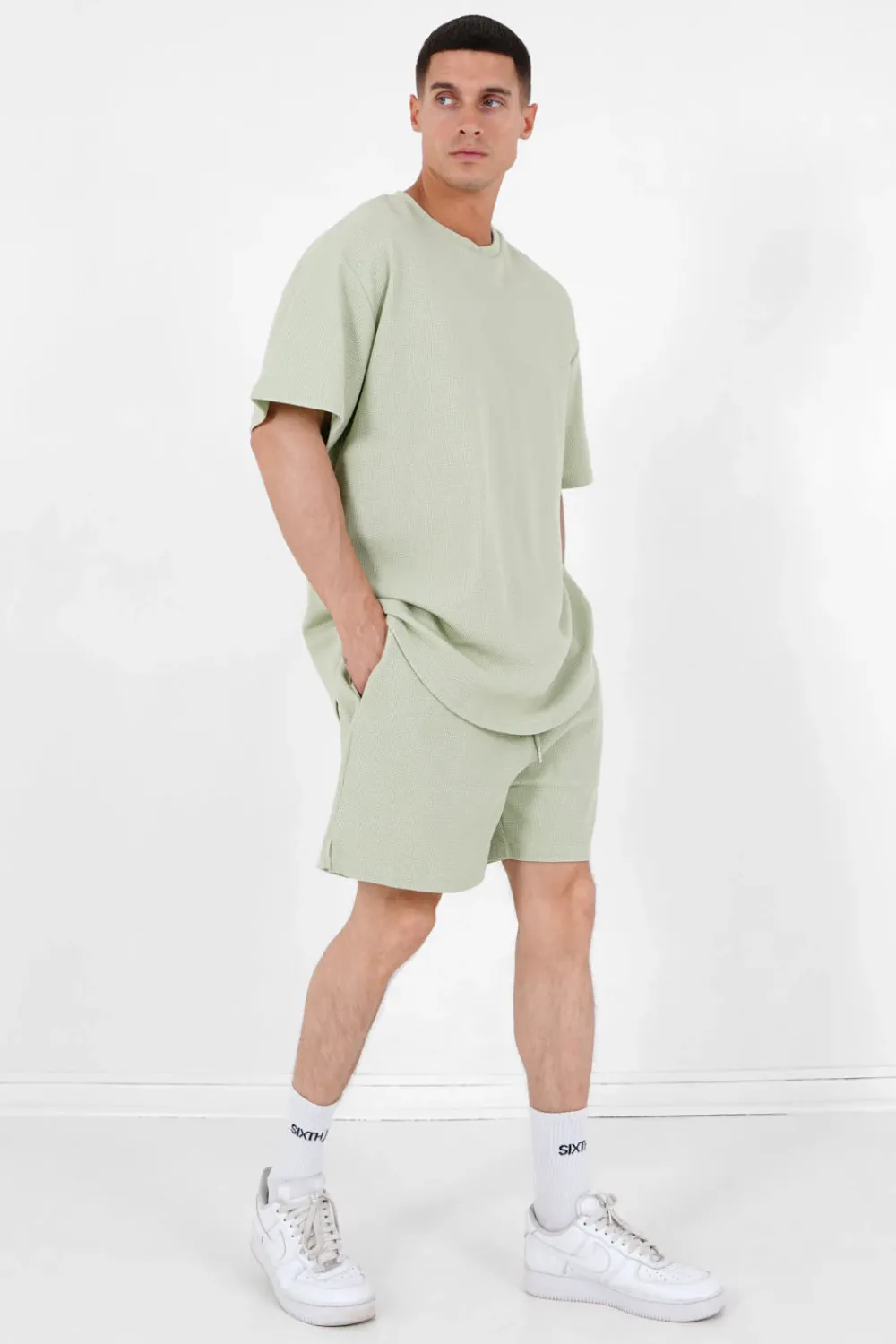 Homme Sixth June Shorts | Short Gaufre Vert Clair