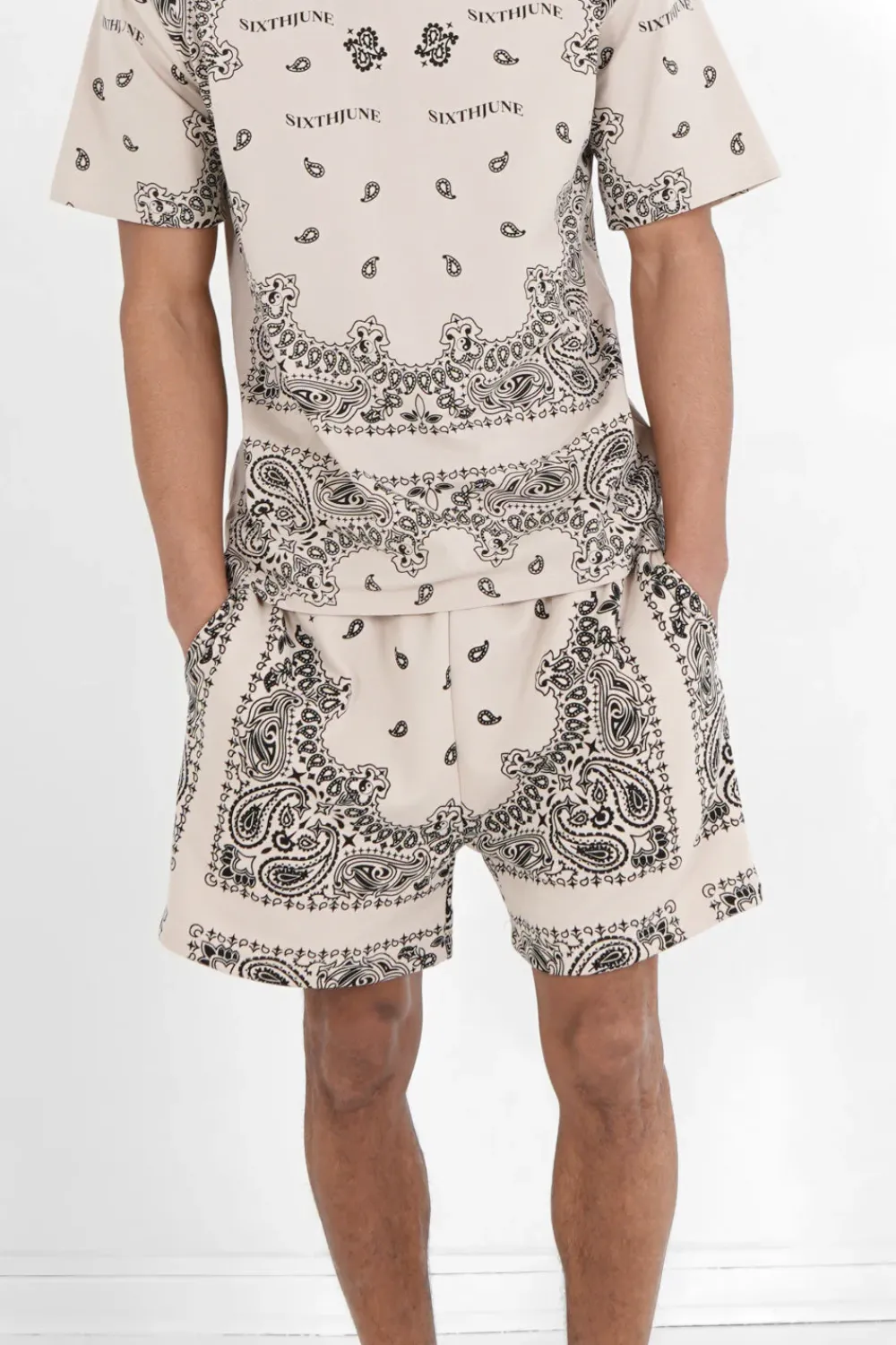 Homme Sixth June Shorts | Short Imprime Bandana Beige
