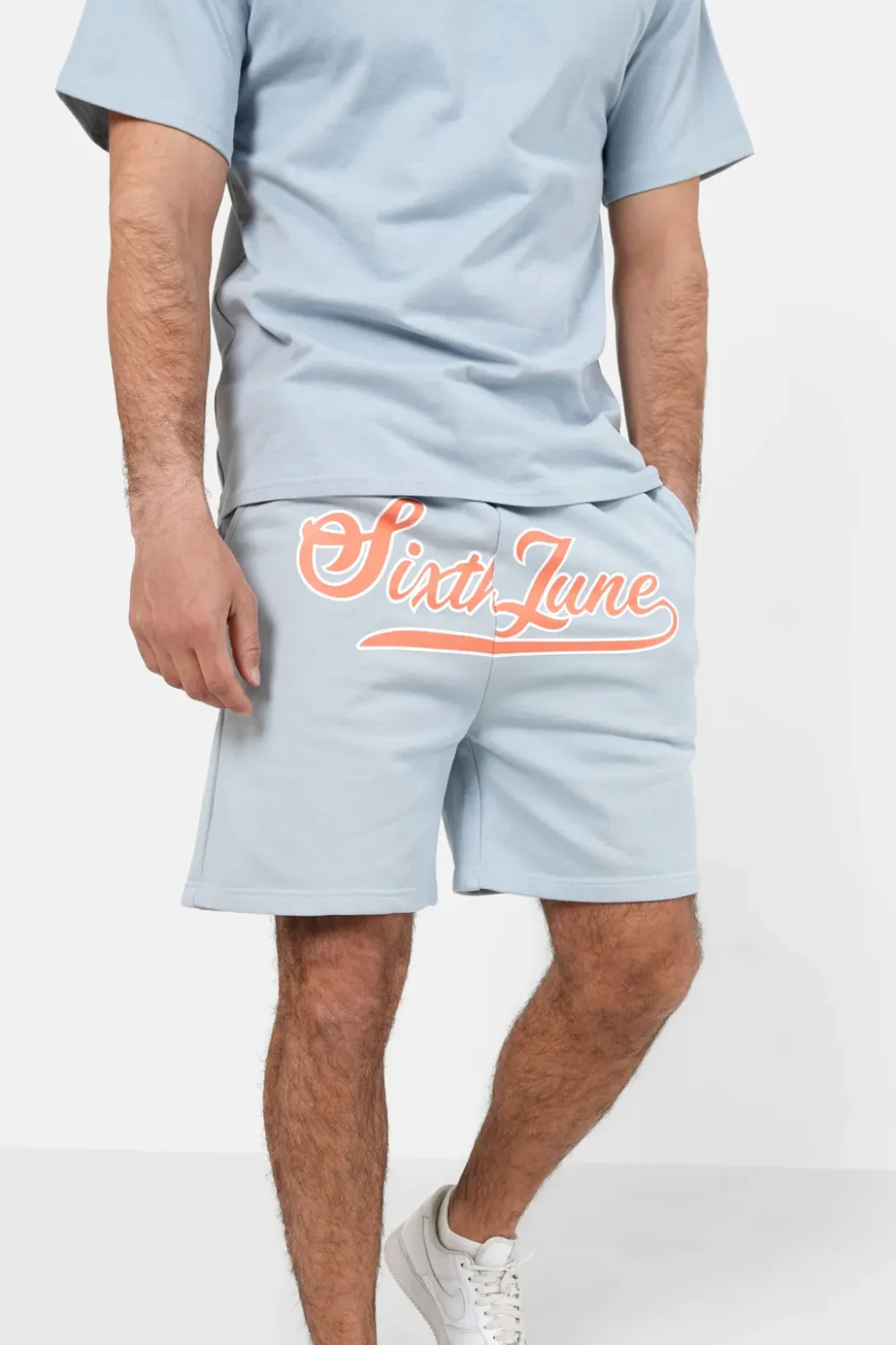 Homme Sixth June Shorts | Short Logo Retro Bleu Clair