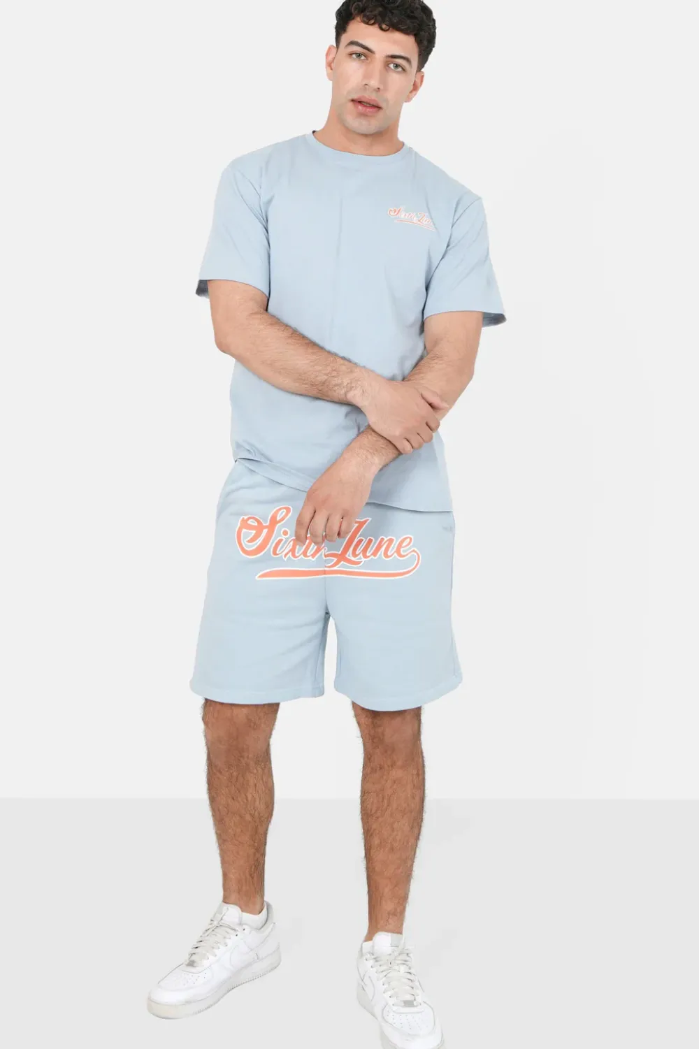 Homme Sixth June Shorts | Short Logo Retro Bleu Clair