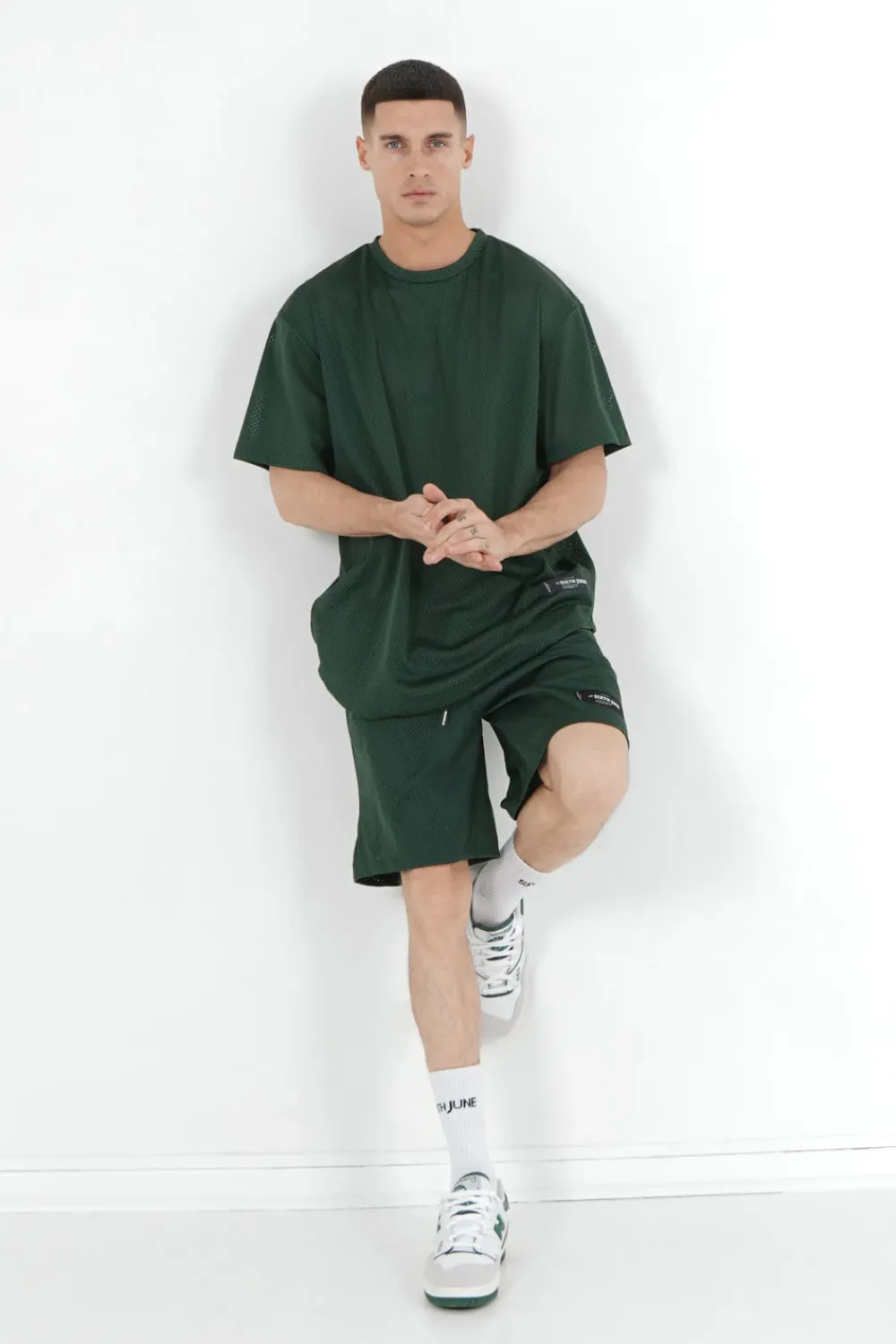 Homme Sixth June Shorts | Short Mesh Logo Vert Fonce