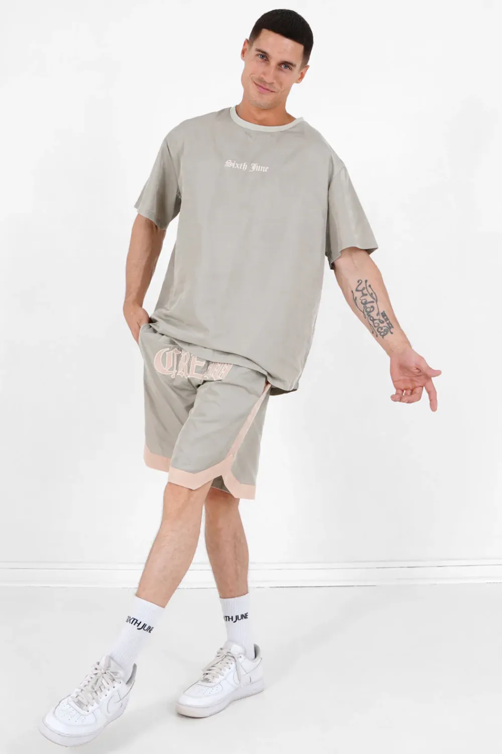 Homme Sixth June Shorts | Short Oversize Gothique Vert Clair