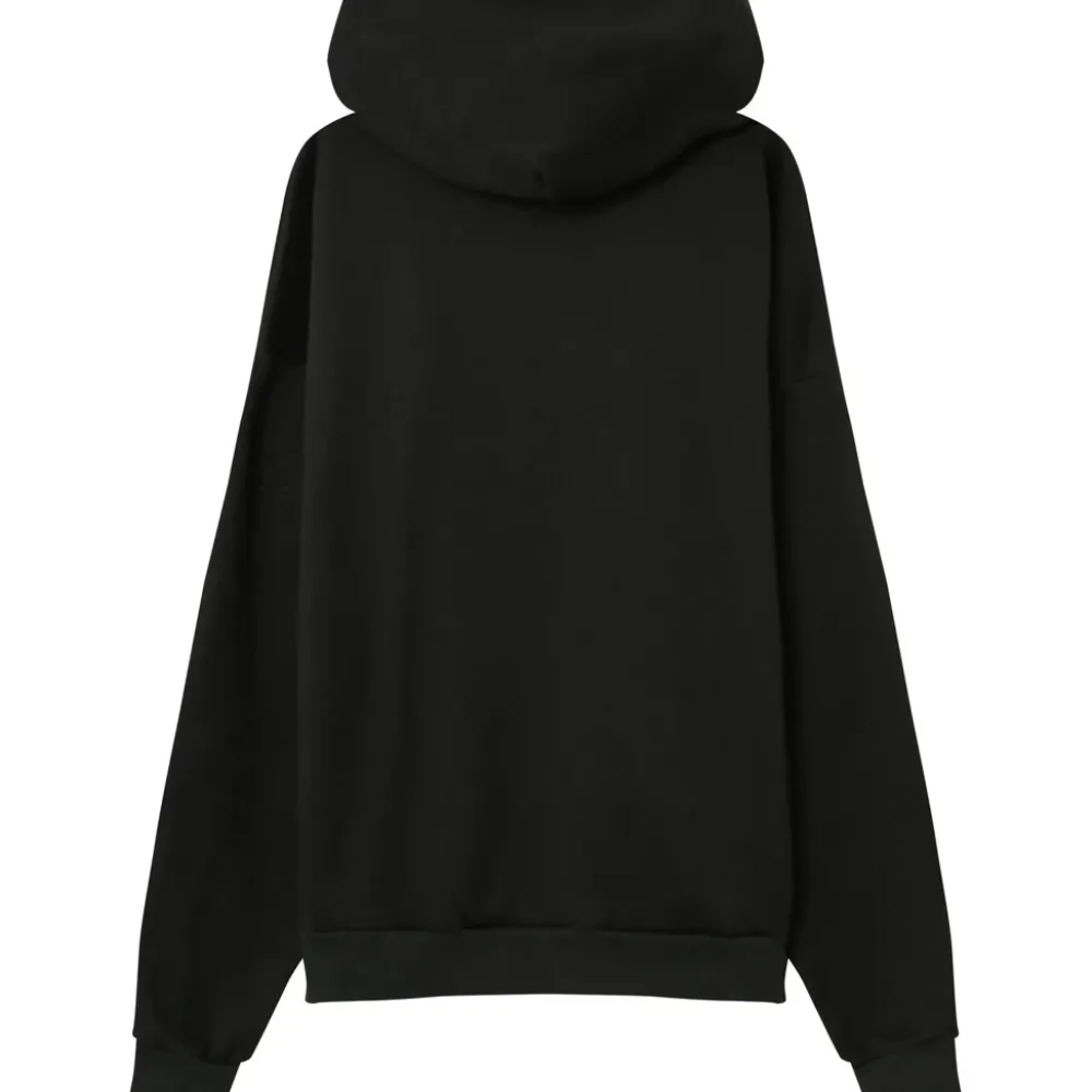 Homme Sixth June Sweats | Sweat Capuche Coeur Brode Molletonne Noir