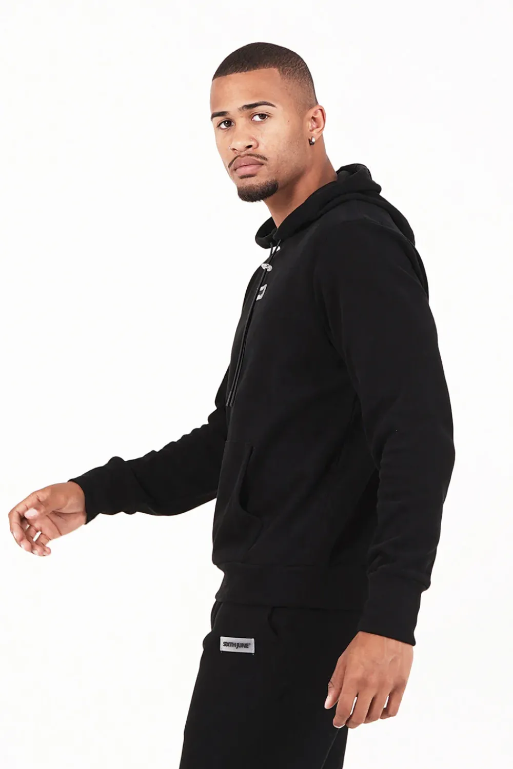sweat_capuche_cotele_cordon_noir_3.webp Homme Sixth June Sweats | Sweat Capuche Cotele Cordon Noir