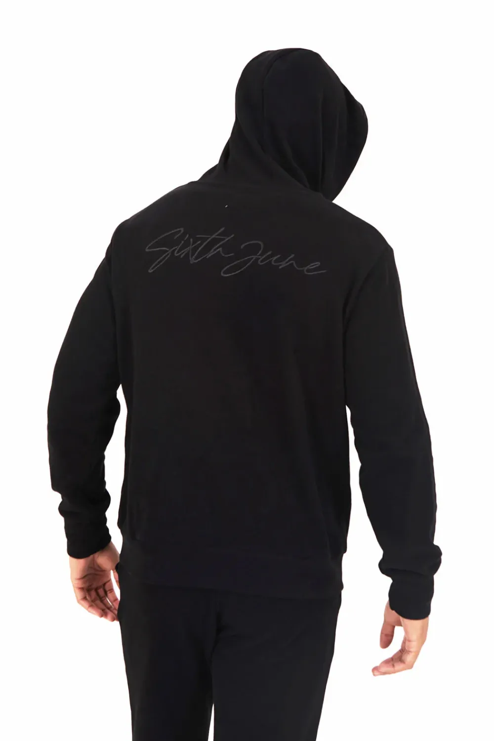 sweat_capuche_cotele_cordon_noir_4.webp Homme Sixth June Sweats | Sweat Capuche Cotele Cordon Noir