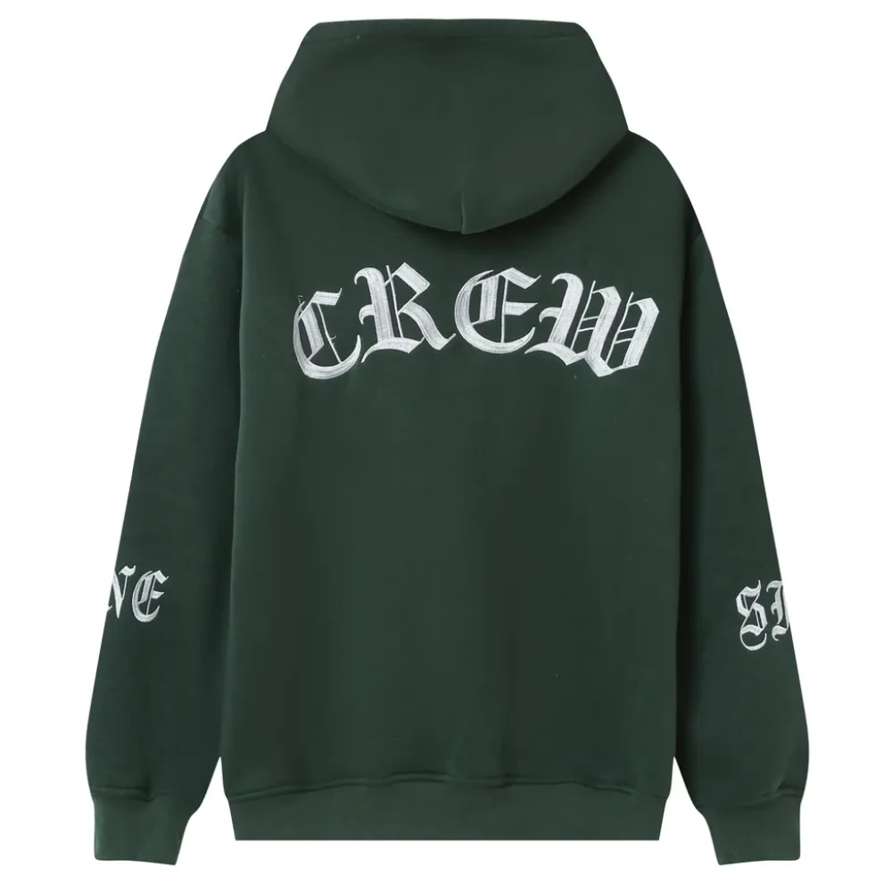 Homme Sixth June Sweats | Sweat Capuche Crew Molletonne Vert Fonce