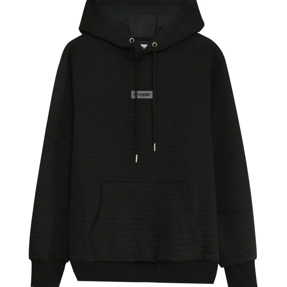 sweat_capuche_gaufre_noir_4.webp Homme Sixth June Sweats | Sweat Capuche Gaufre Noir