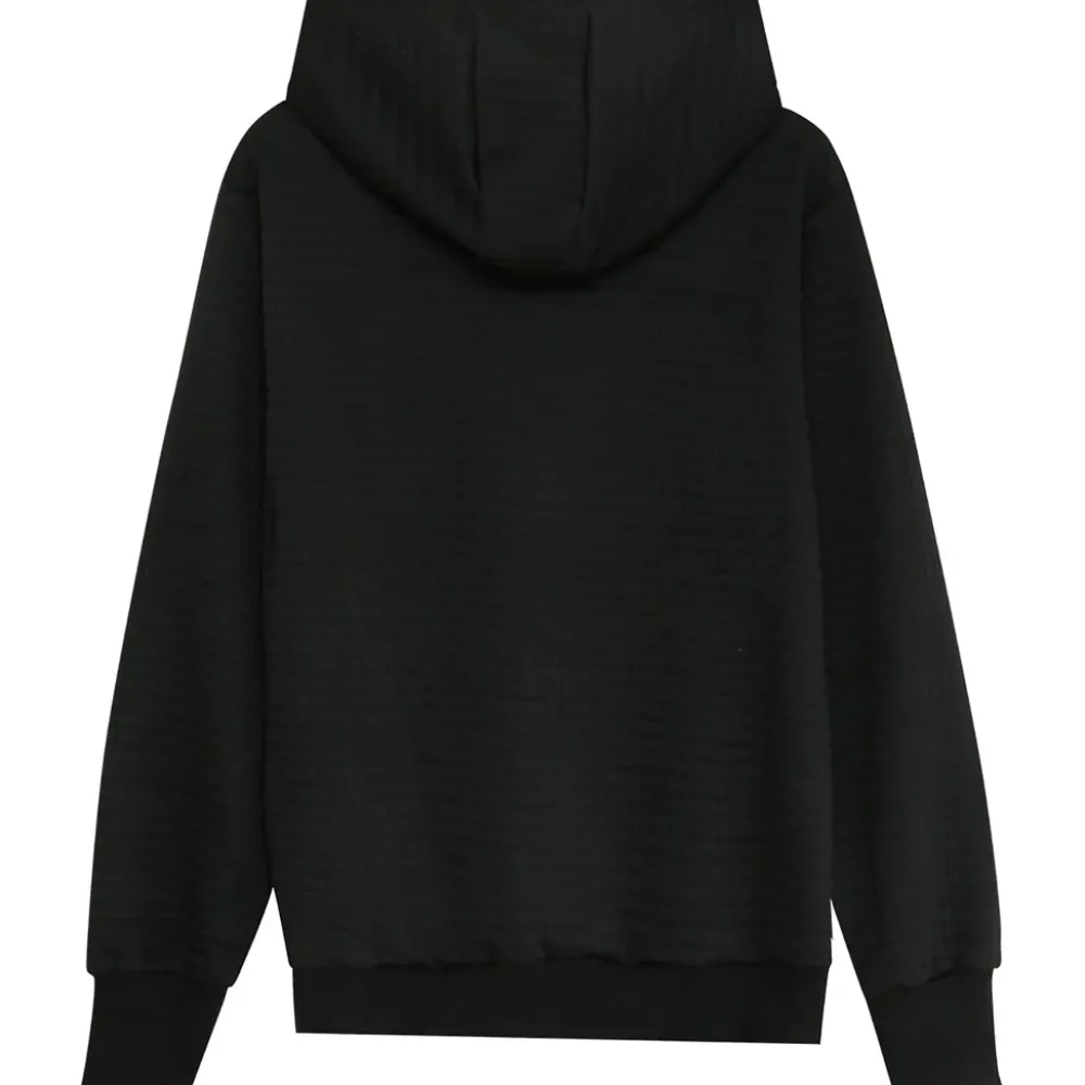 sweat_capuche_gaufre_noir_5.webp Homme Sixth June Sweats | Sweat Capuche Gaufre Noir