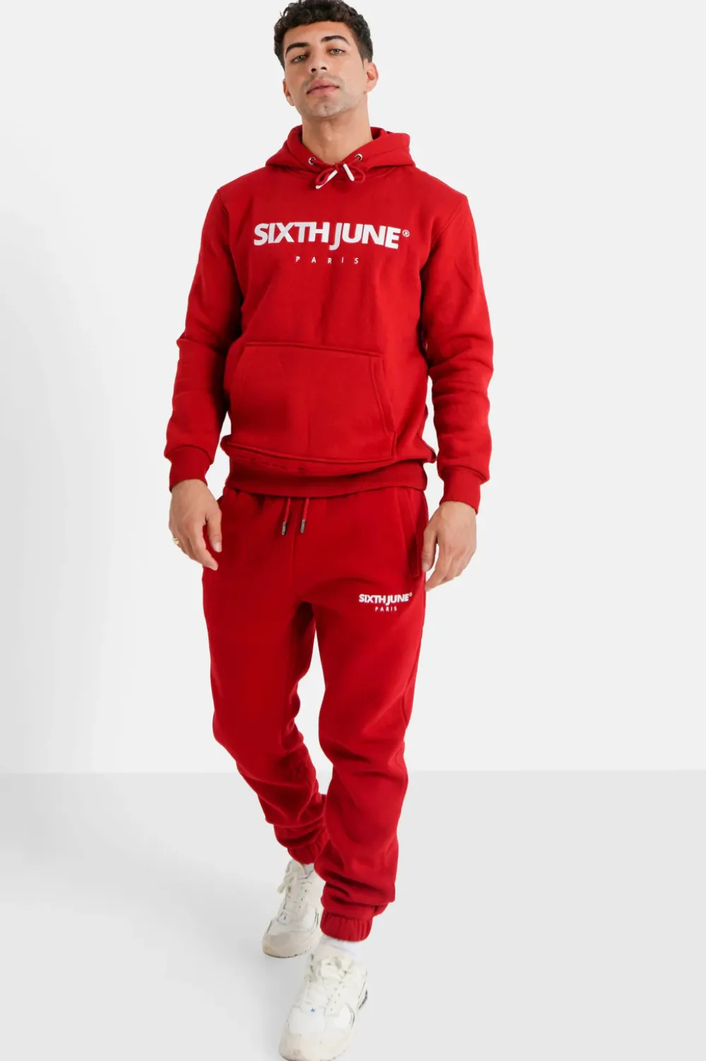 Homme Sixth June Sweats | Sweat Capuche Molletonne Logo Rouge