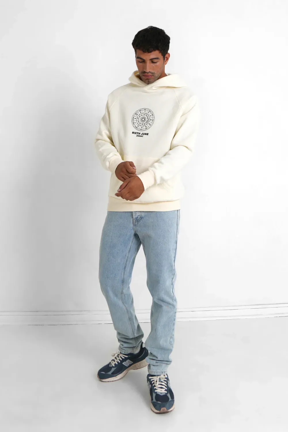 Homme Sixth June Sweats | Sweat Capuche Signes Zodiaque Beige Clair