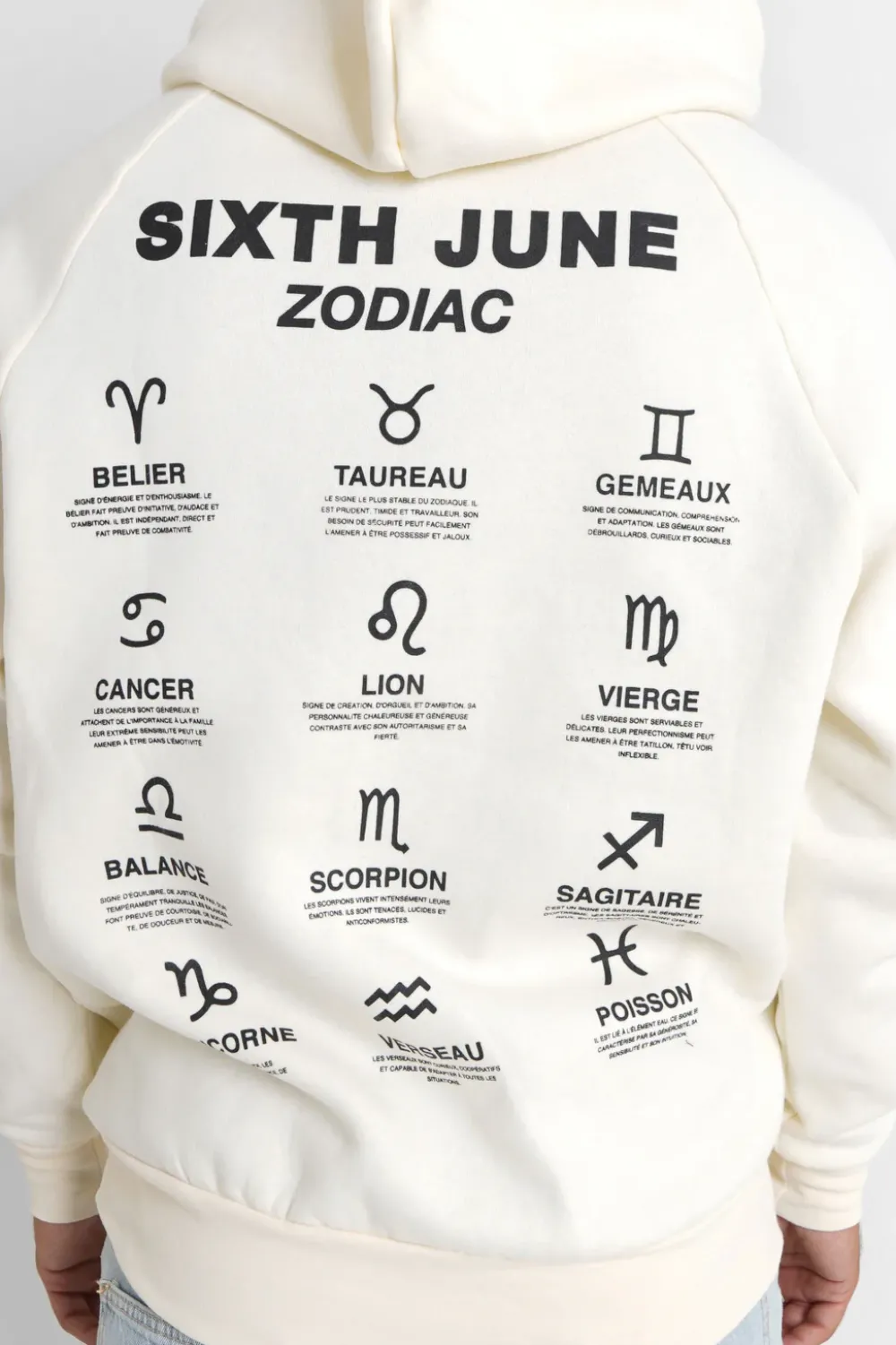 sweat_capuche_signes_zodiaque_beige_clair_3.webp Homme Sixth June Sweats | Sweat Capuche Signes Zodiaque Beige Clair