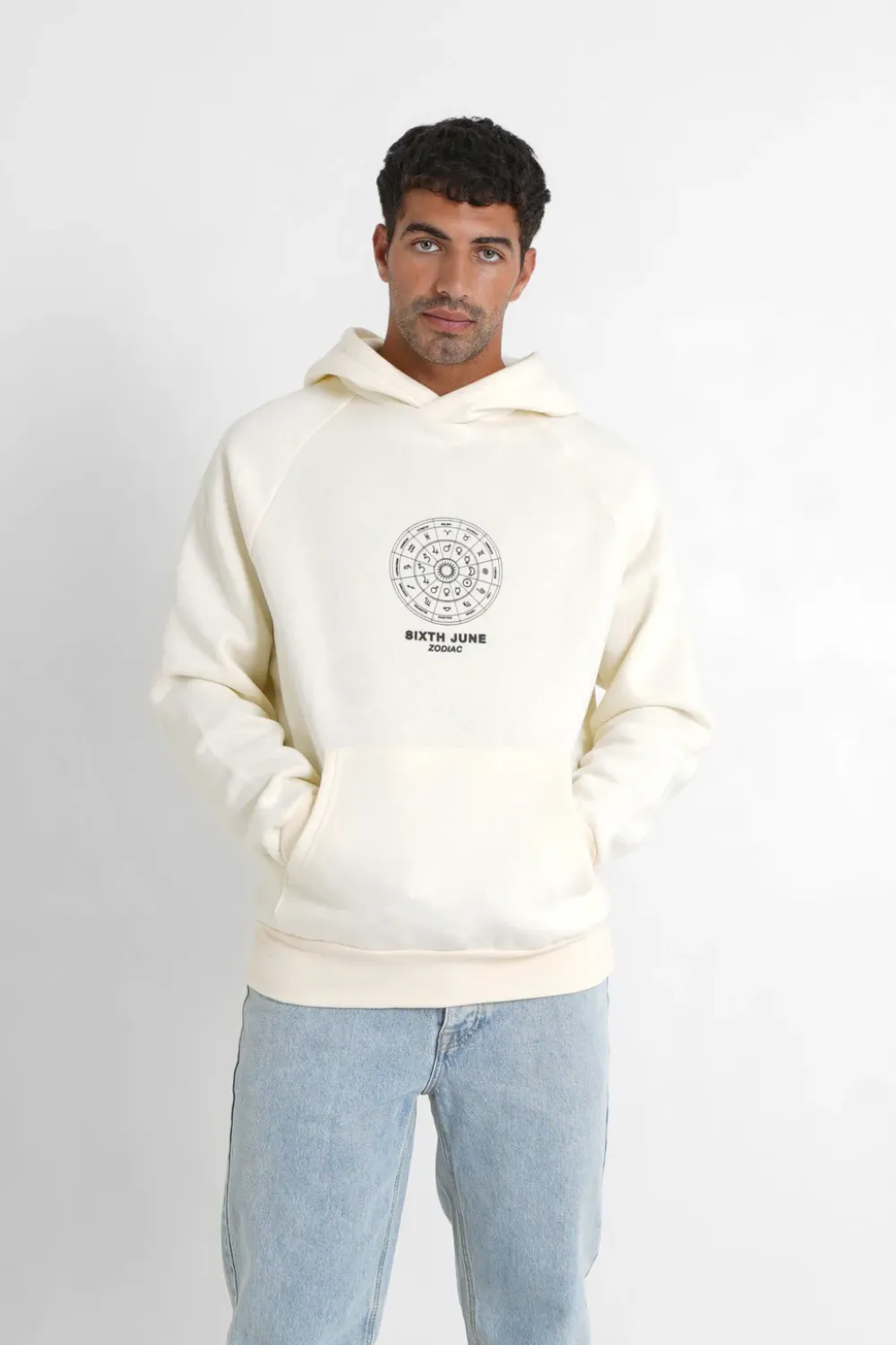 sweat_capuche_signes_zodiaque_beige_clair_4.webp Homme Sixth June Sweats | Sweat Capuche Signes Zodiaque Beige Clair