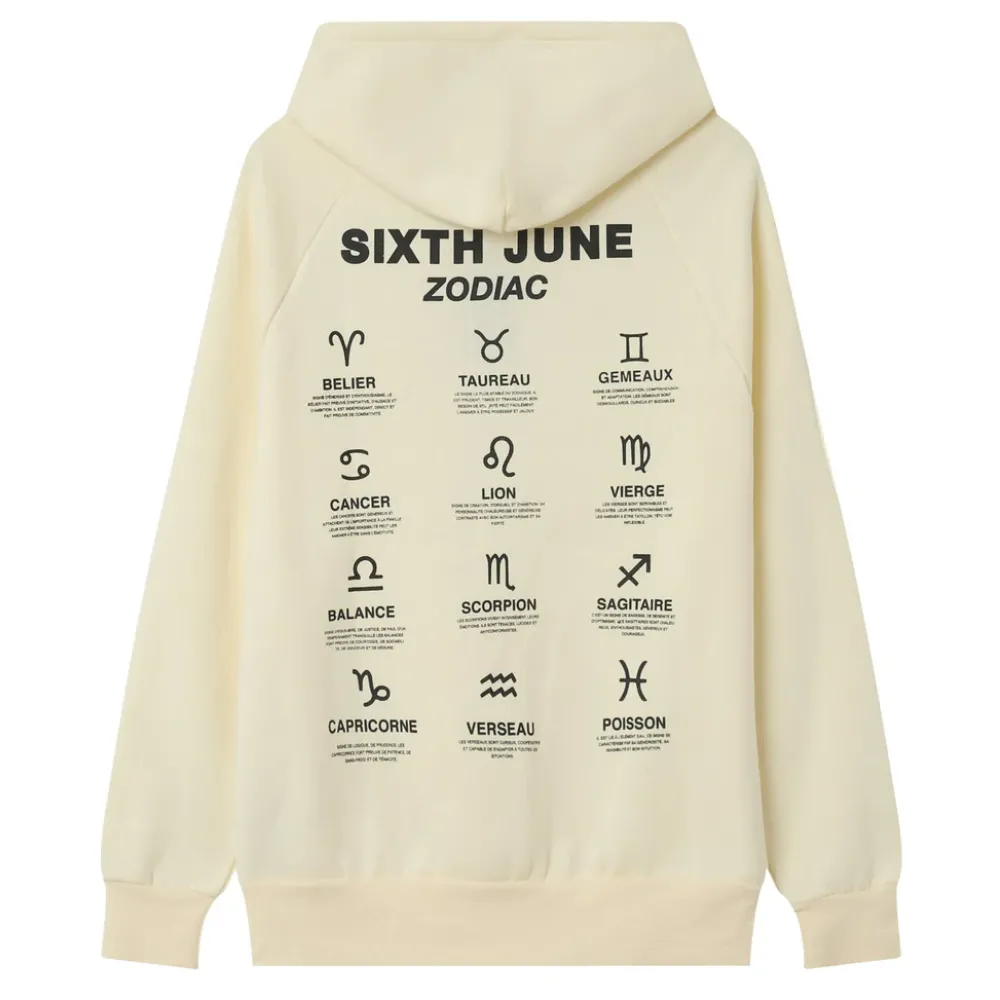 sweat_capuche_signes_zodiaque_beige_clair_5.webp Homme Sixth June Sweats | Sweat Capuche Signes Zodiaque Beige Clair