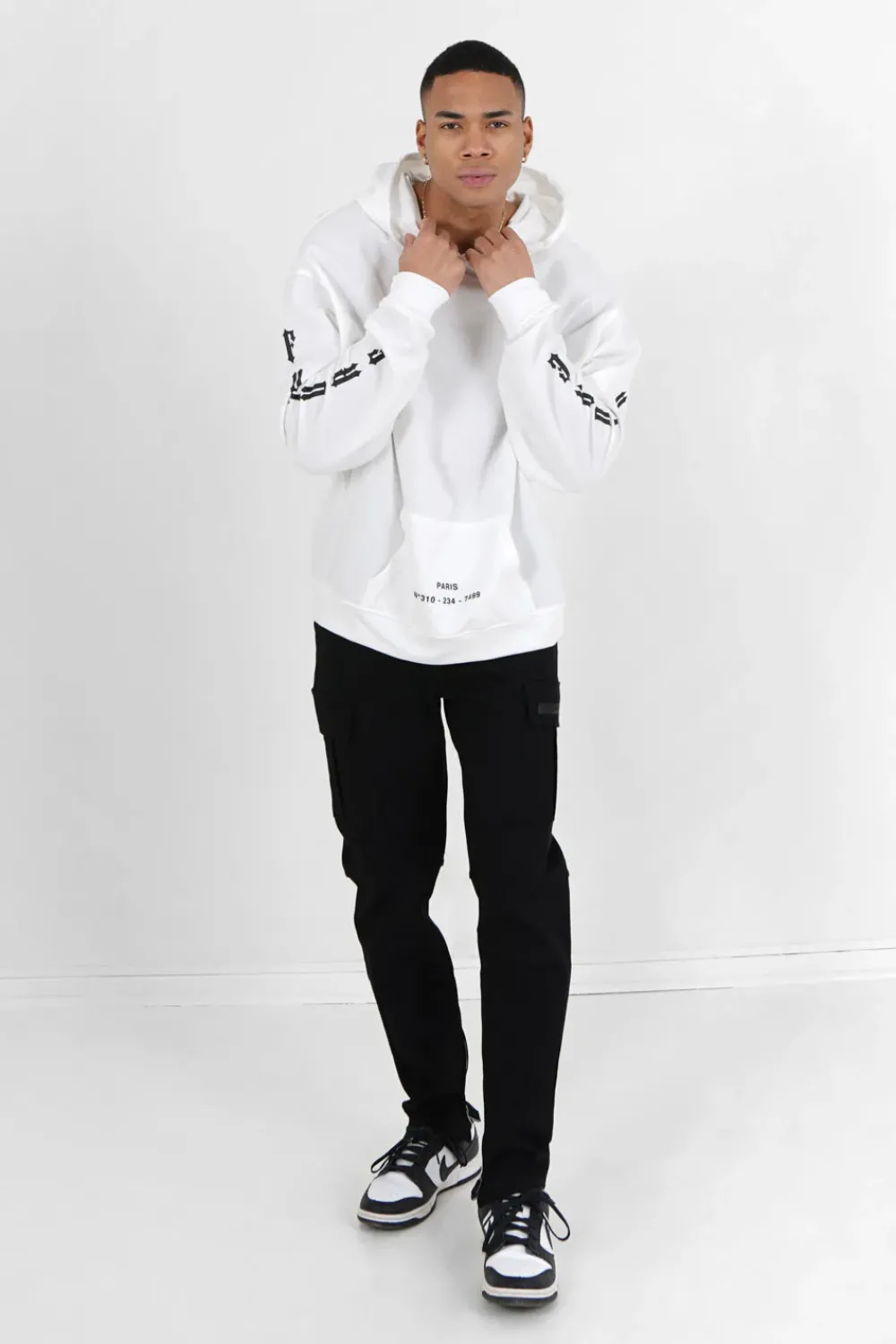 Homme Sixth June Sweats | Sweat Capuche Squelette Gothique Blanc