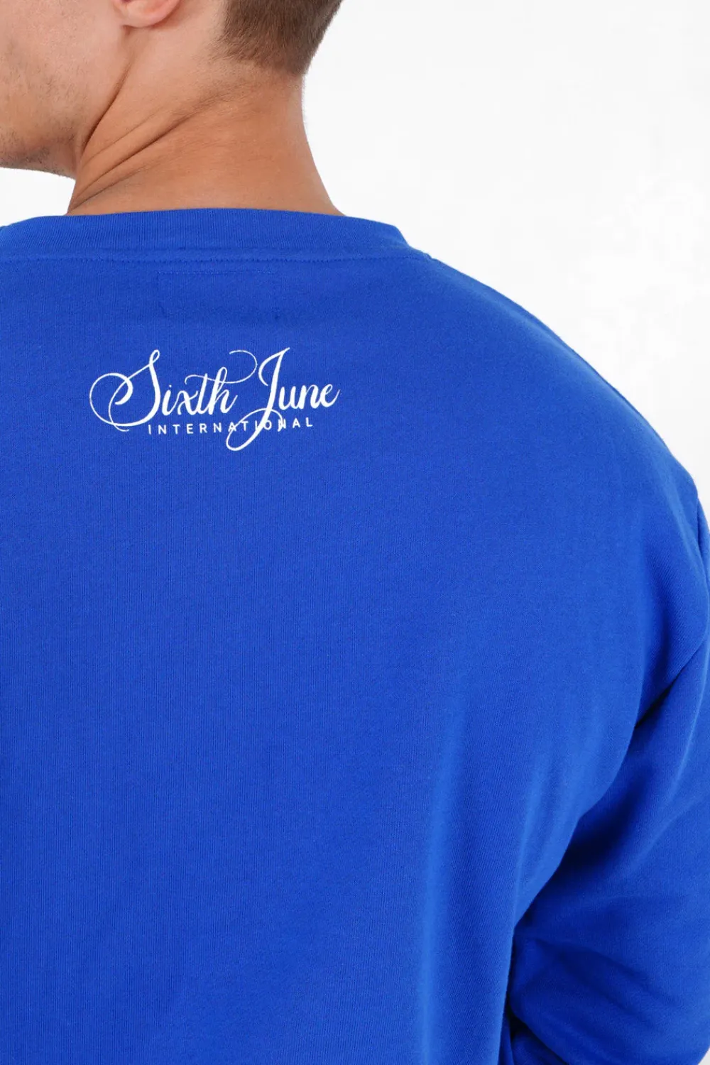 sweat_logo_signature_bleu_fonce_2.webp Homme Sixth June Sweats | Sweat Logo Signature Bleu Fonce