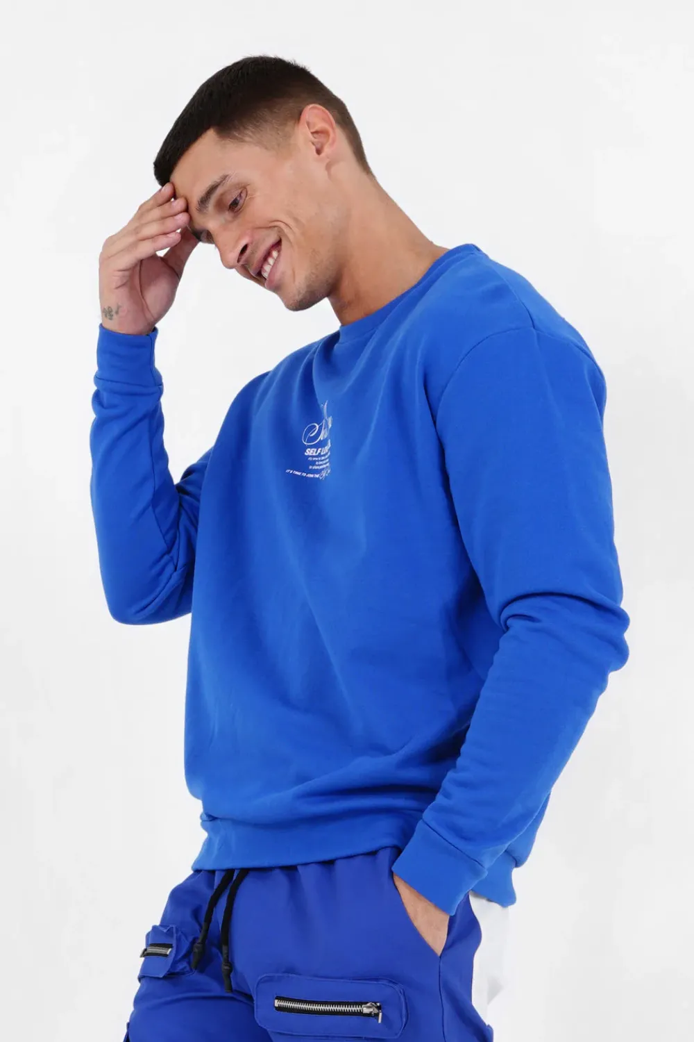 sweat_logo_signature_bleu_fonce_3.webp Homme Sixth June Sweats | Sweat Logo Signature Bleu Fonce