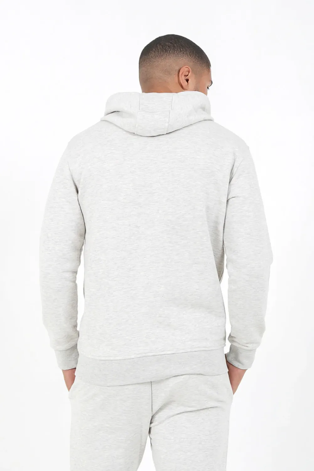 sweatshirt_capuche_logo_brode_gris_clair_4.webp Homme Sixth June Sweats | Sweatshirt Capuche Logo Brode Gris Clair