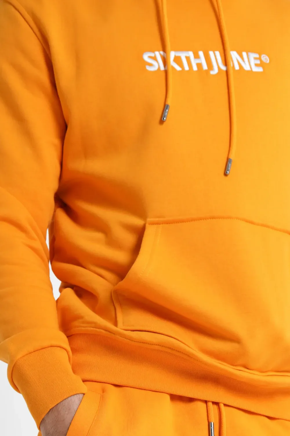 sweatshirt_capuche_logo_brode_orange_2.webp Homme Sixth June Sweats | Sweatshirt Capuche Logo Brode Orange