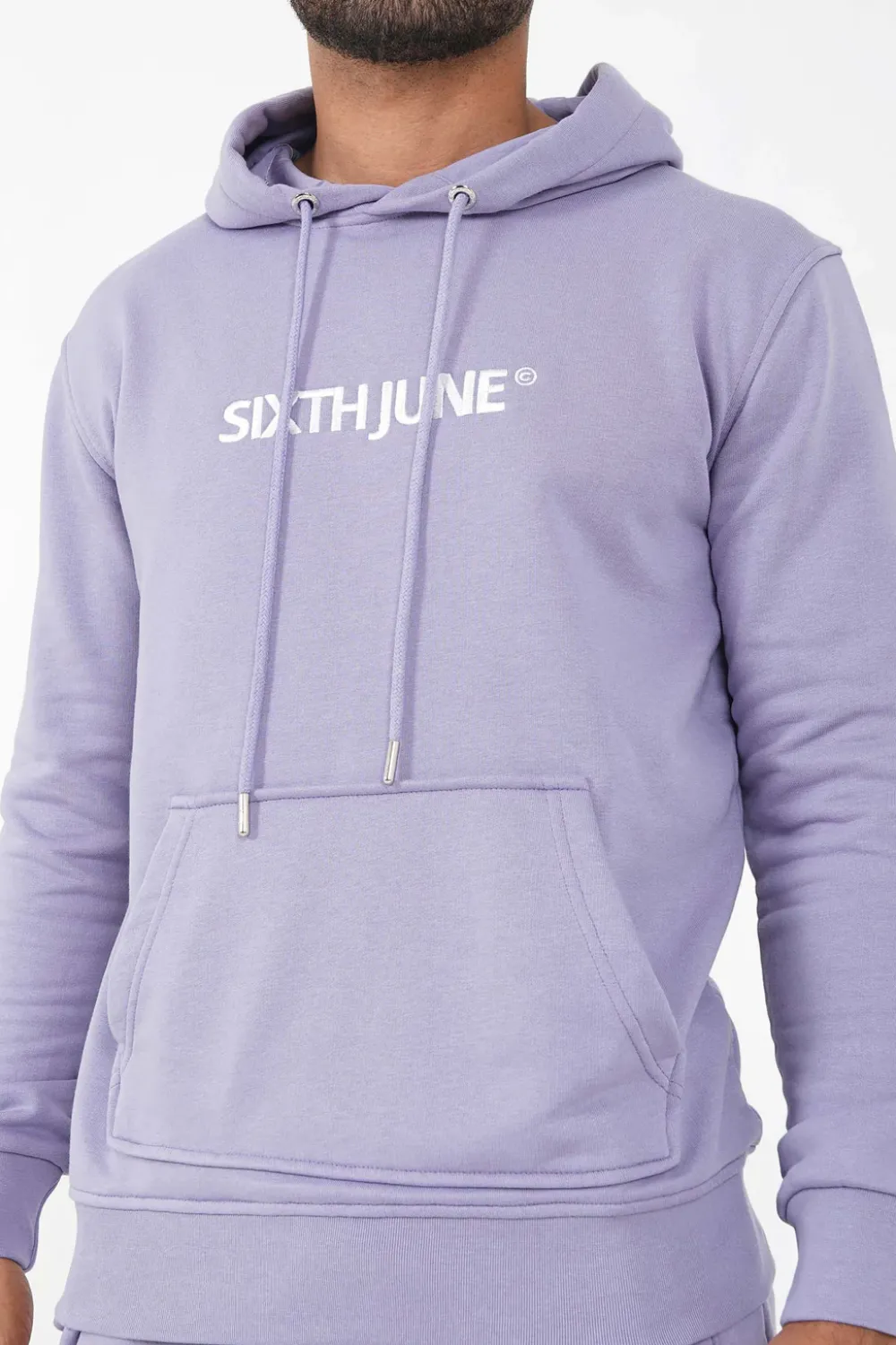 sweatshirt_capuche_logo_brode_violet_2.webp Homme Sixth June Sweats | Sweatshirt Capuche Logo Brode Violet