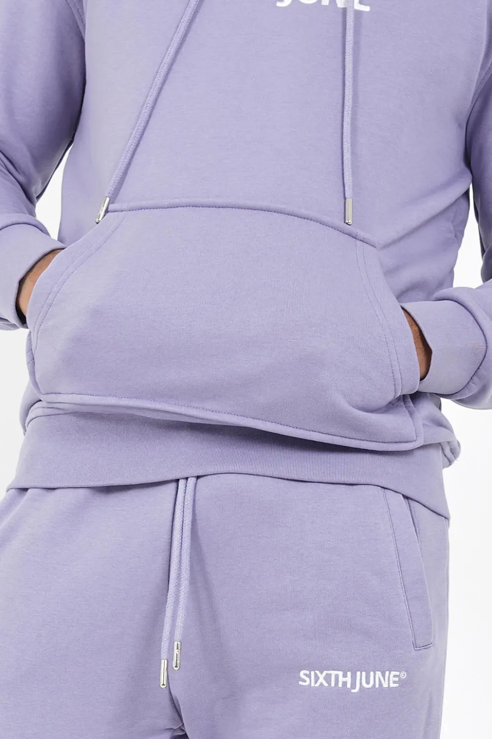 sweatshirt_capuche_logo_brode_violet_3.webp Homme Sixth June Sweats | Sweatshirt Capuche Logo Brode Violet