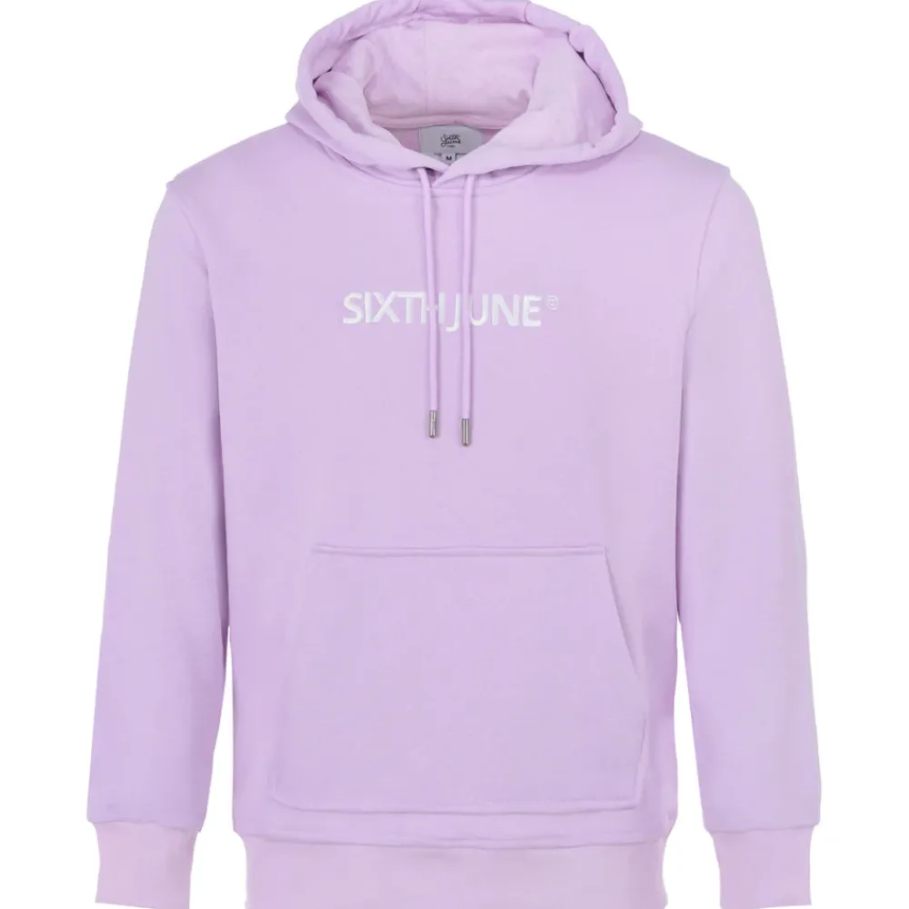 sweatshirt_capuche_logo_brode_violet_clair_7.webp Homme Sixth June Sweats | Sweatshirt Capuche Logo Brode Violet Clair
