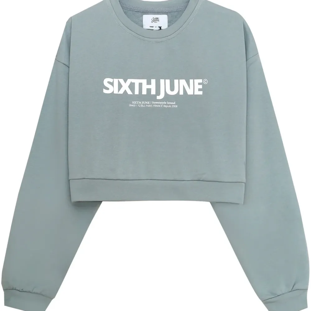 sweatshirt_court_logo_imprime_vert_4.webp Femme Sixth June Sweats | Sweatshirt Court Logo Imprime Vert