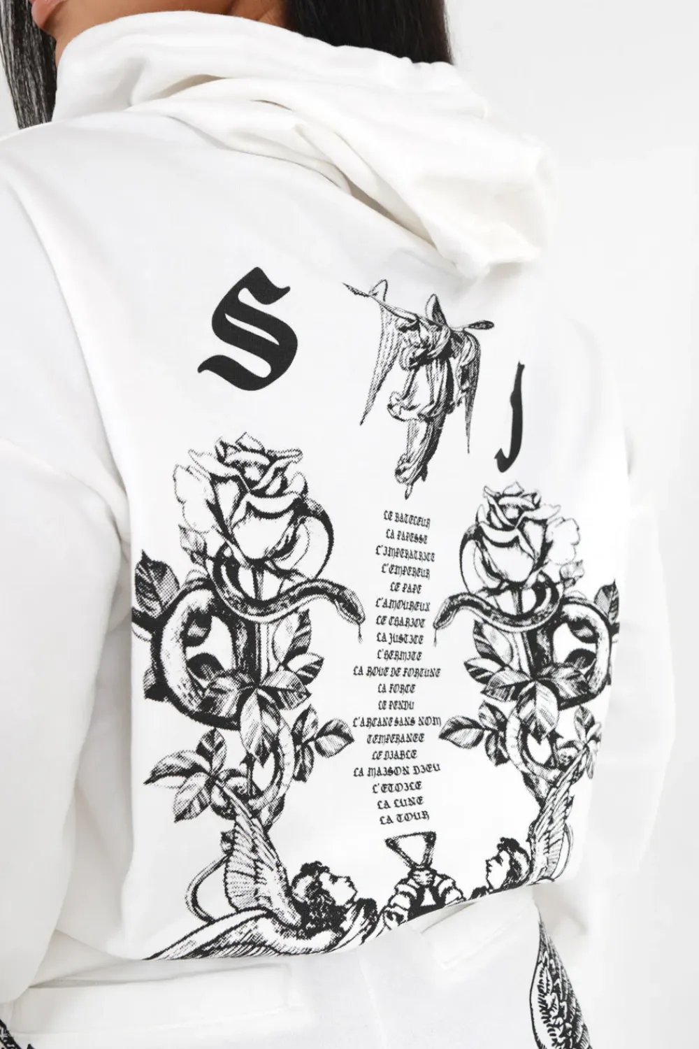 sweatshirt_imprime_tarot_blanc_2.webp Femme Sixth June Sweats | Sweatshirt Imprime Tarot Blanc