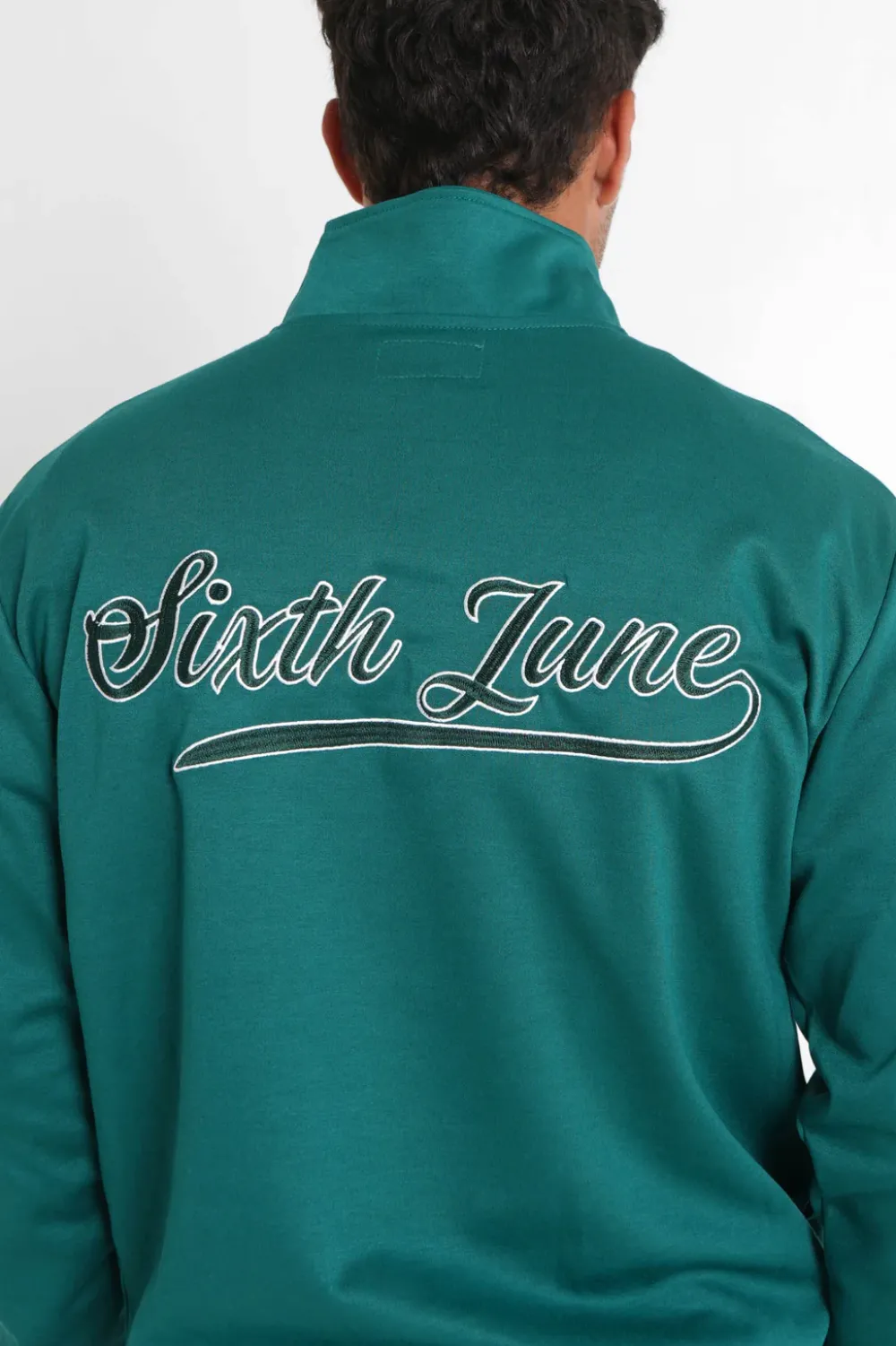 sweatshirt_retro_logo_vert_fonce_2.webp Homme Sixth June Sweats | Sweatshirt Retro Logo Vert Fonce