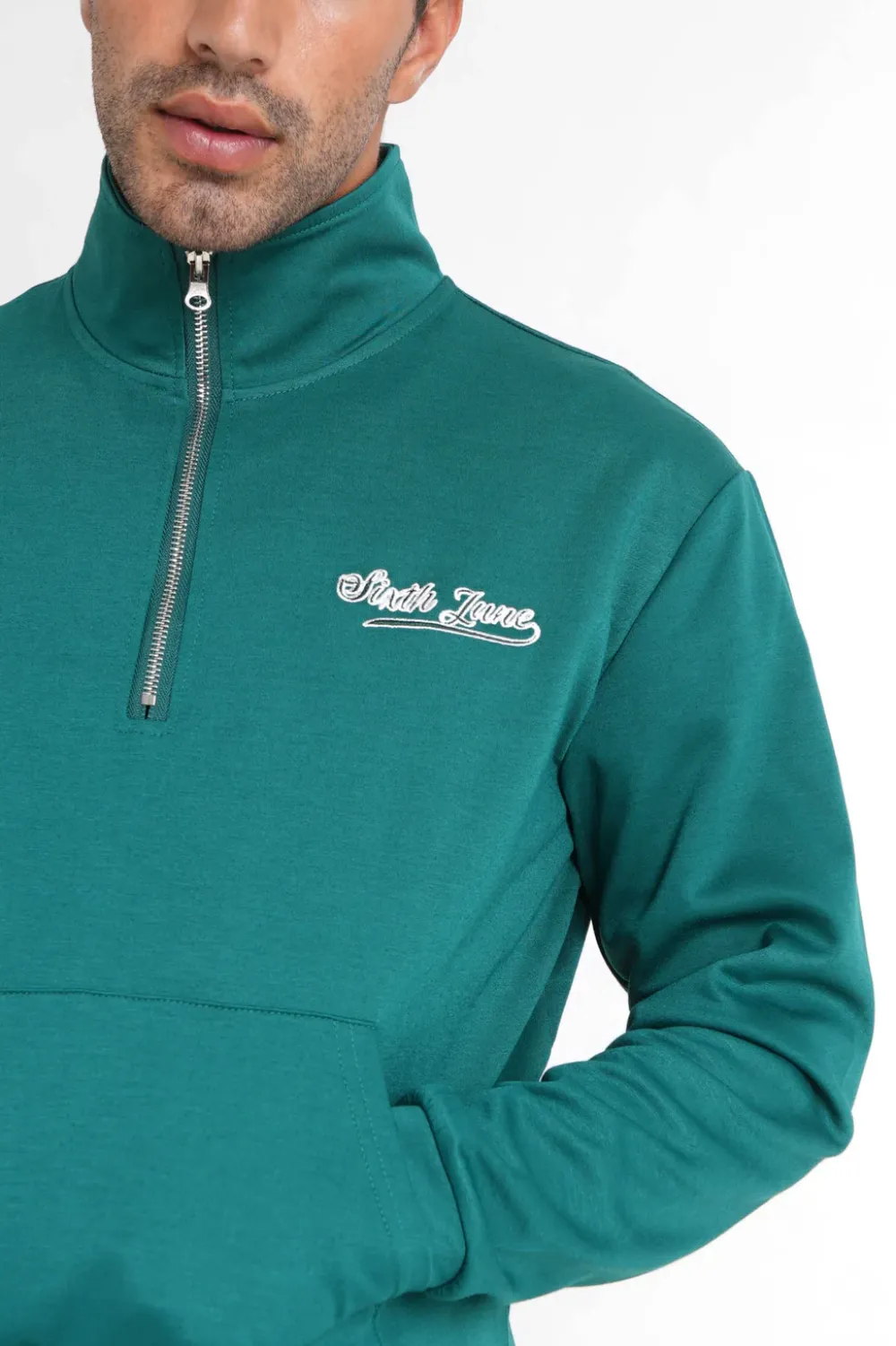 sweatshirt_retro_logo_vert_fonce_3.webp Homme Sixth June Sweats | Sweatshirt Retro Logo Vert Fonce
