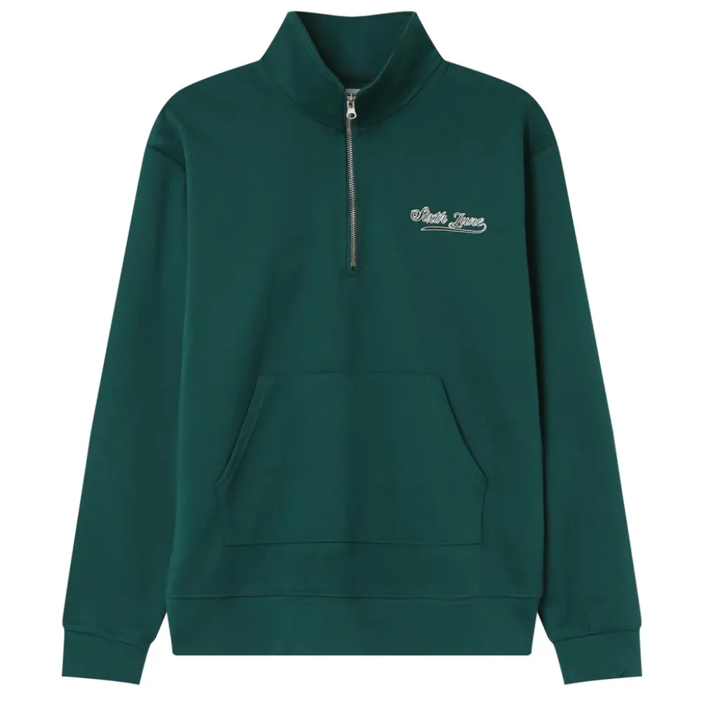 sweatshirt_retro_logo_vert_fonce_5.webp Homme Sixth June Sweats | Sweatshirt Retro Logo Vert Fonce