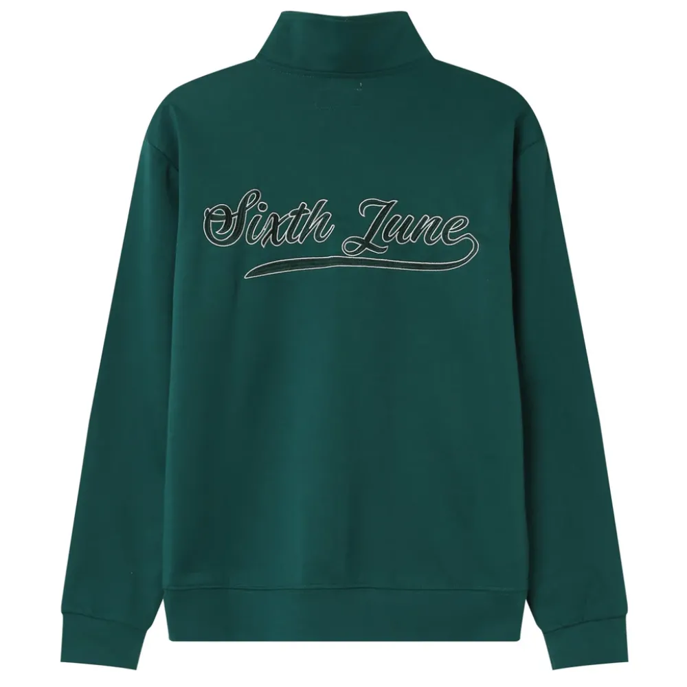 sweatshirt_retro_logo_vert_fonce_6.webp Homme Sixth June Sweats | Sweatshirt Retro Logo Vert Fonce