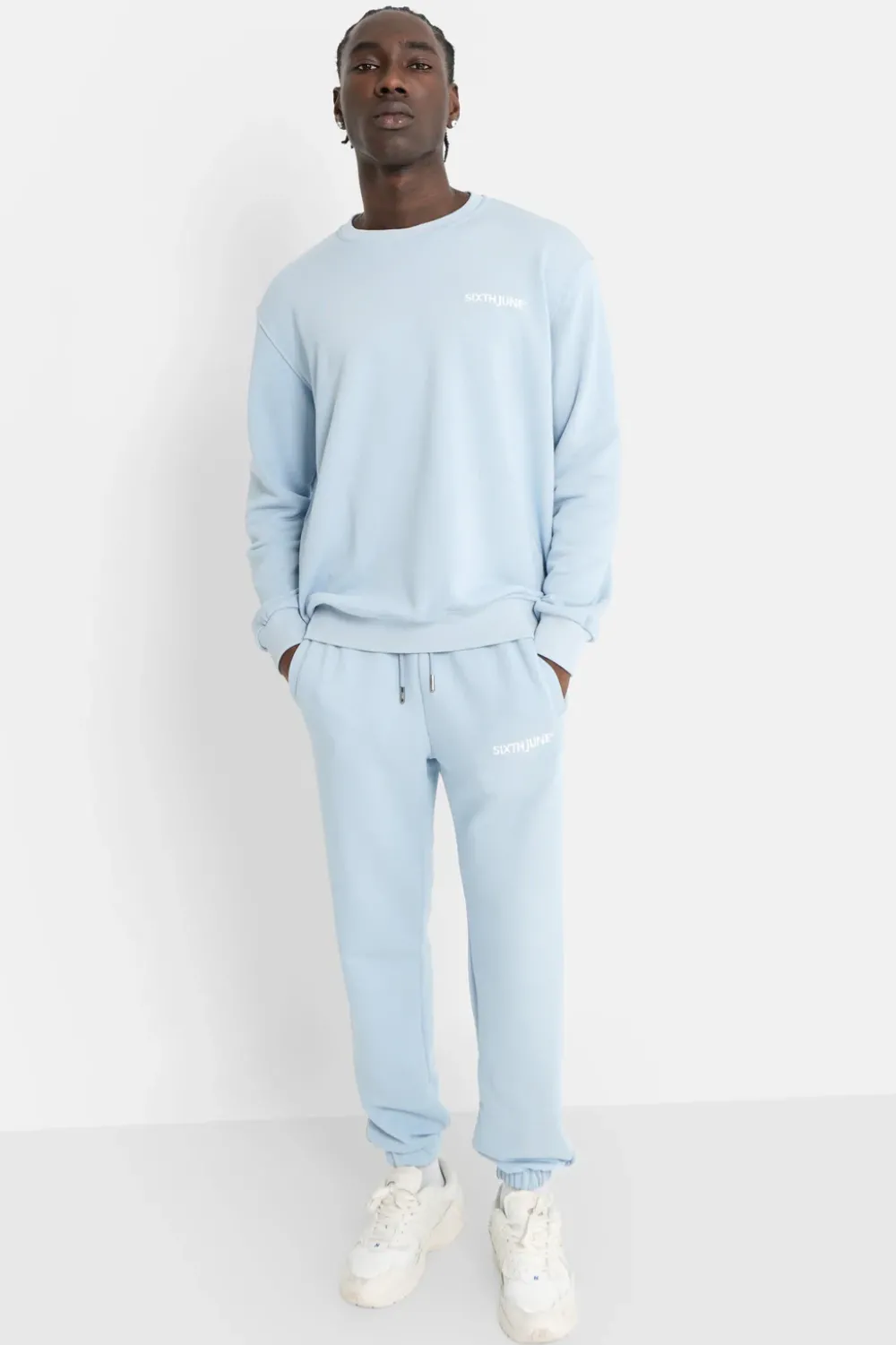 Homme Sixth June Sweats | Sweatshirt Soft Logo Brode Bleu