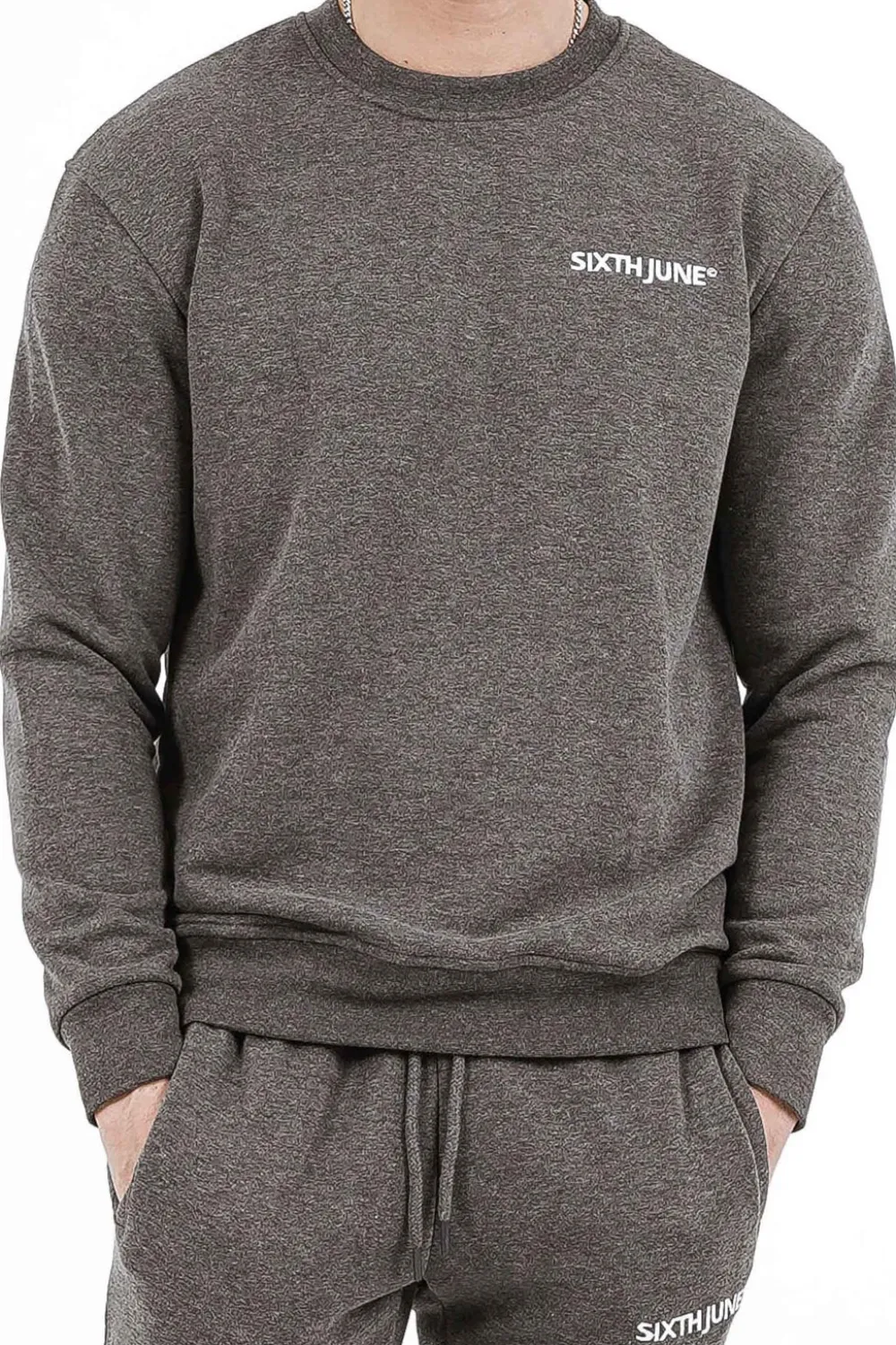 sweatshirt_soft_logo_brode_gris_fonce_3.webp Homme Sixth June Sweats | Sweatshirt Soft Logo Brode Gris Fonce