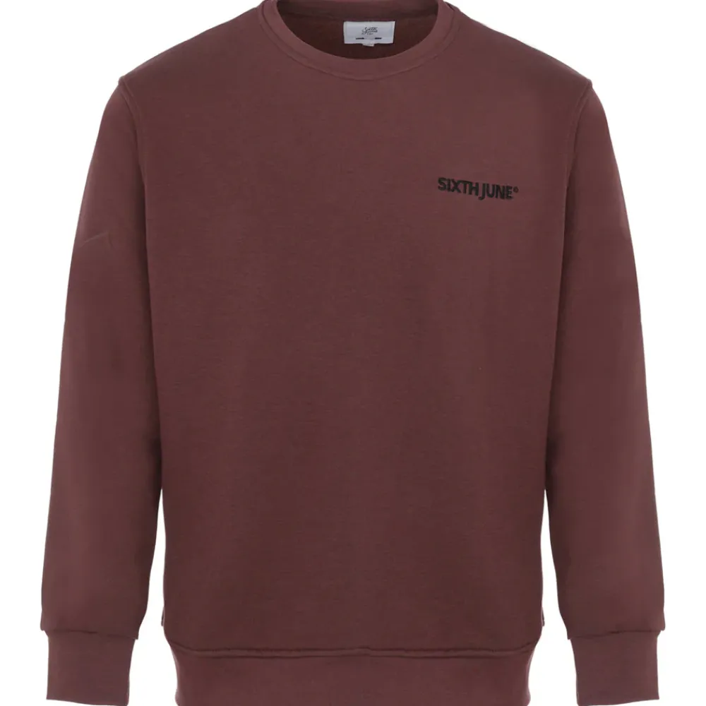 sweatshirt_soft_logo_brode_marron_fonce_7.webp Homme Sixth June Sweats | Sweatshirt Soft Logo Brode Marron Fonce