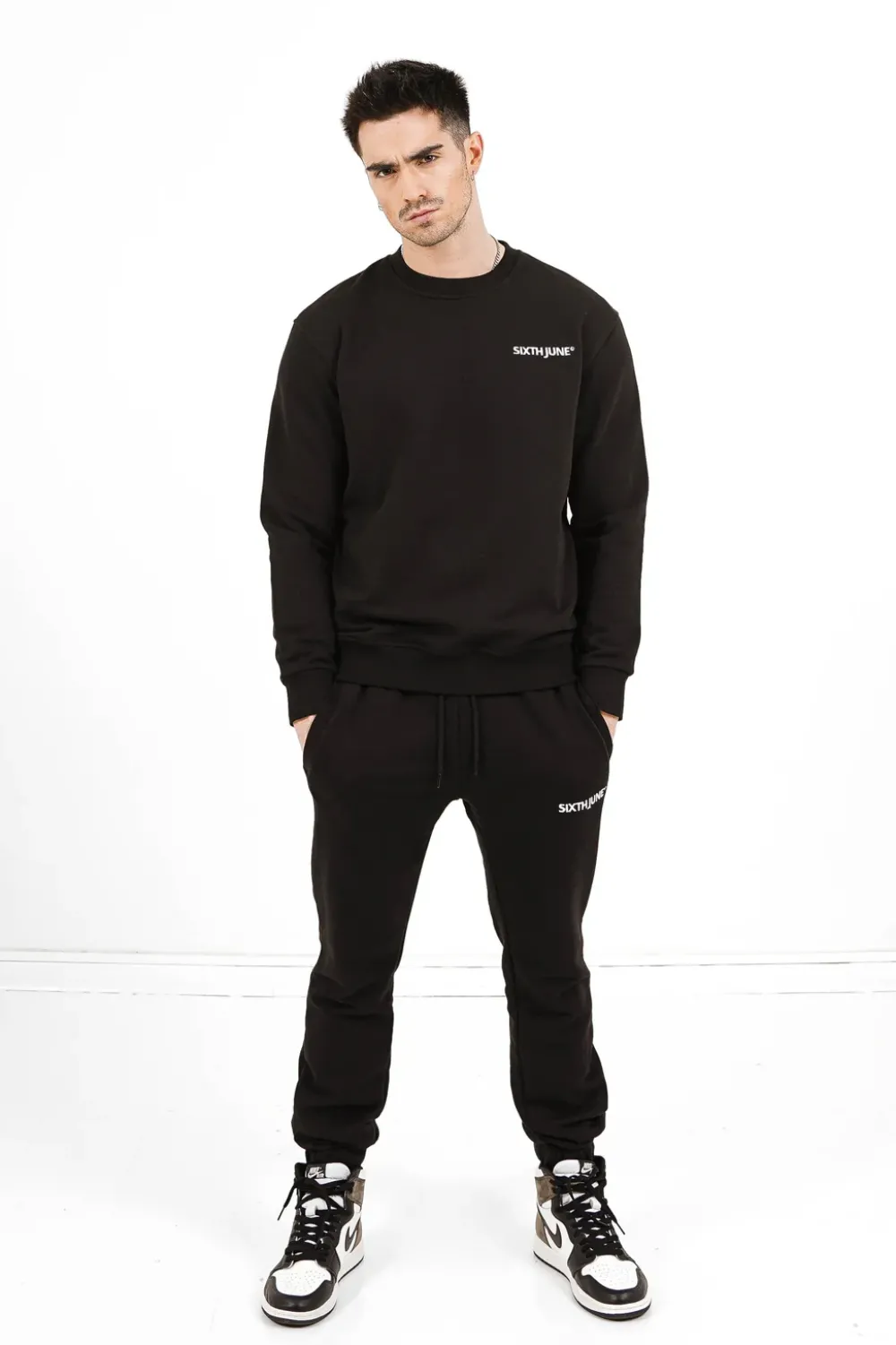 Homme Sixth June Sweats | Sweatshirt Soft Logo Brode Noir