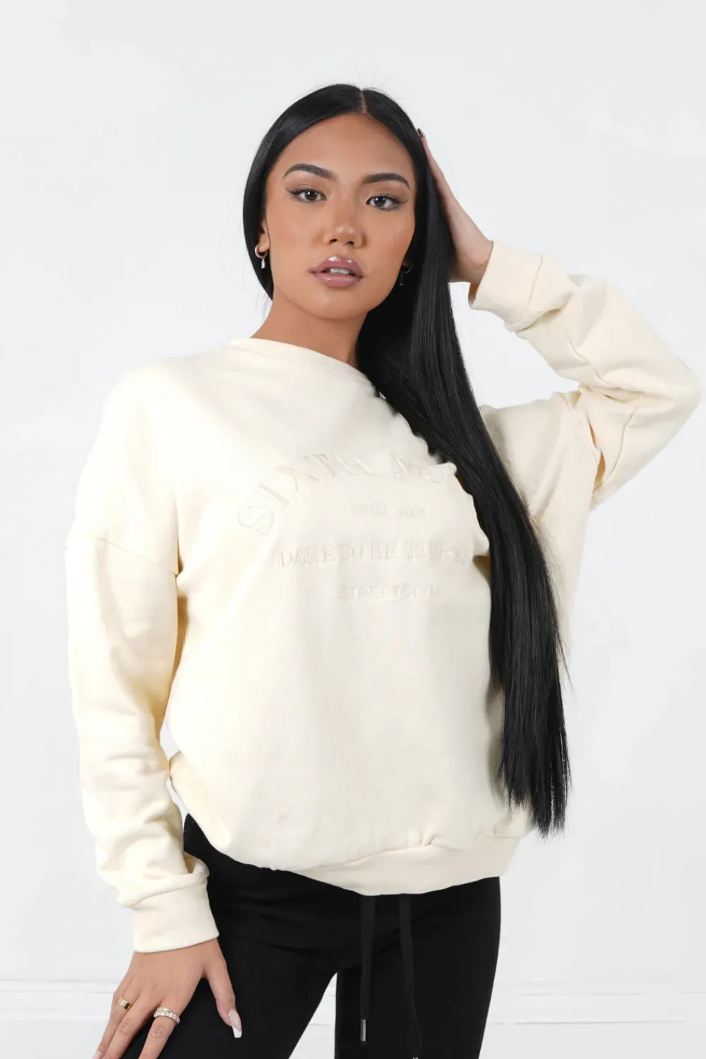 Femme Sixth June Sweats | Sweatshirt Ton Sur Ton Jaune Clair