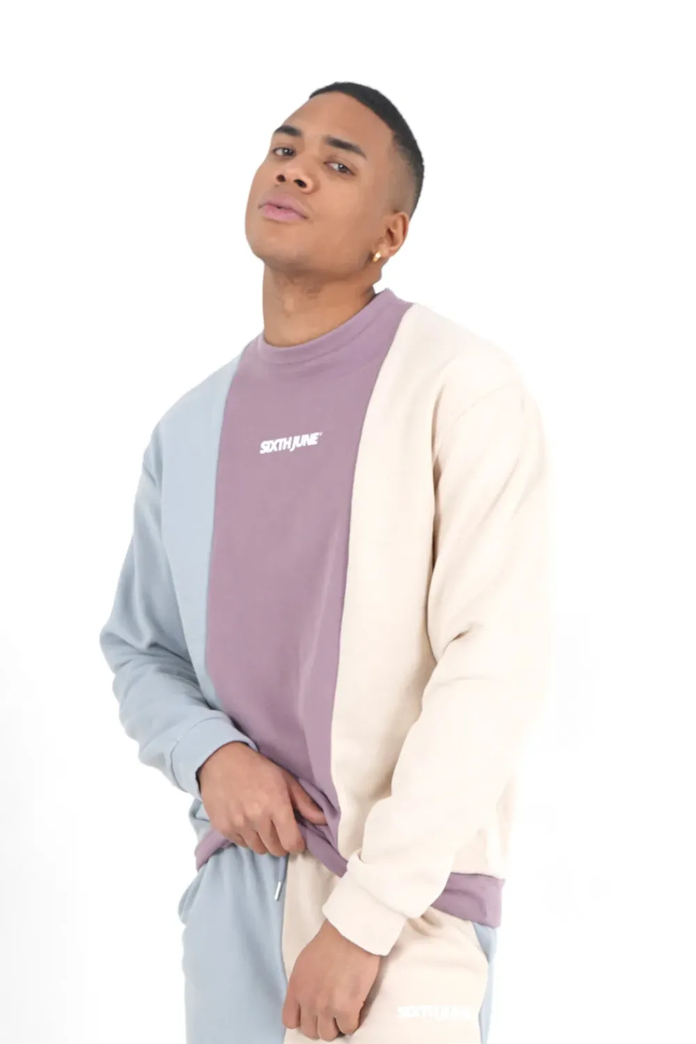 sweatshirt_tricolore_logo_multicolore_3.webp Homme Sixth June Sweats | Sweatshirt Tricolore Logo Multicolore