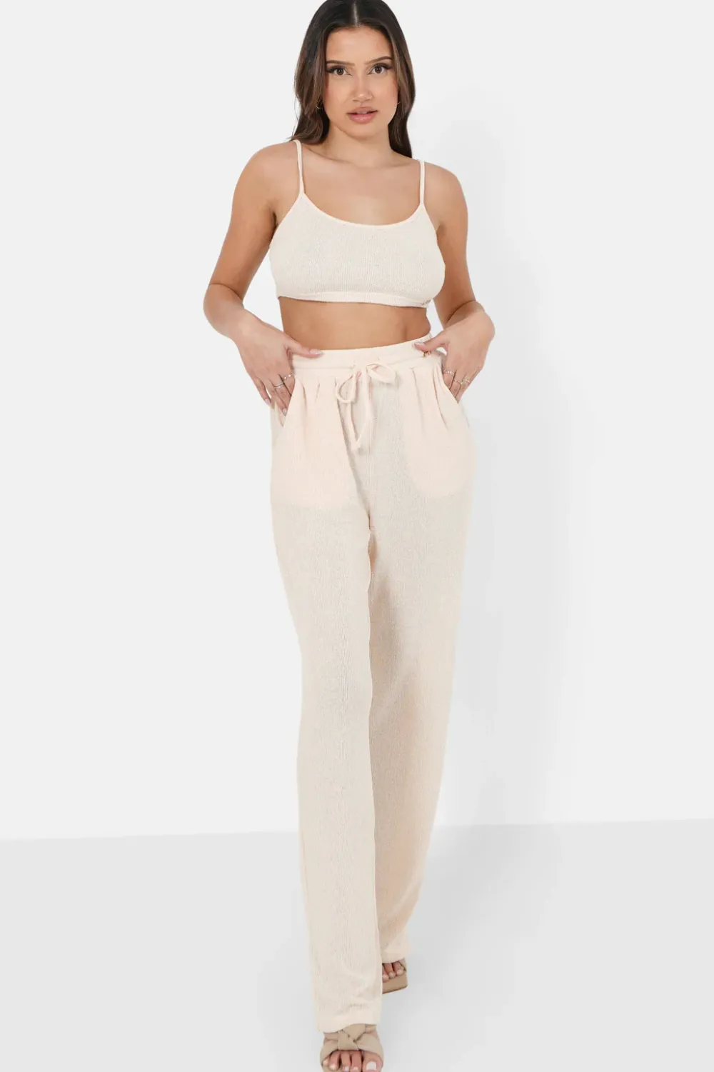 Femme Sixth June Hauts | Top Bretelles Bijou Cotele Beige