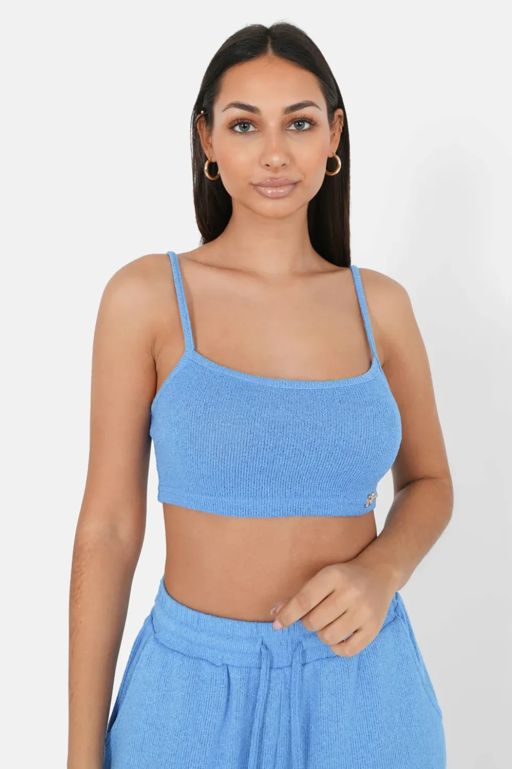 Femme Sixth June Hauts | Top Bretelles Bijou Cotele Bleu