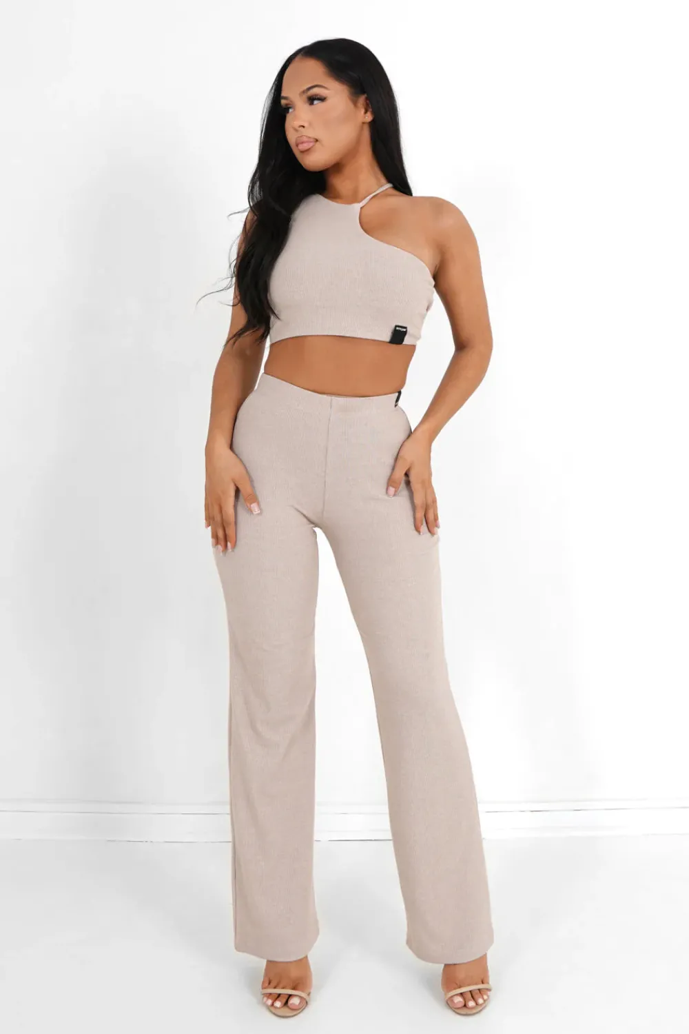 Femme Sixth June Hauts | Top Cotele Asymetrique Beige