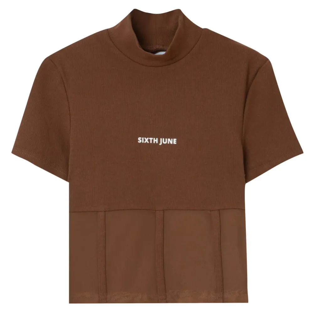 top_court_corset_transparent_marron_clair_5.webp Femme Sixth June Hauts | Top Court Corset Transparent Marron Clair